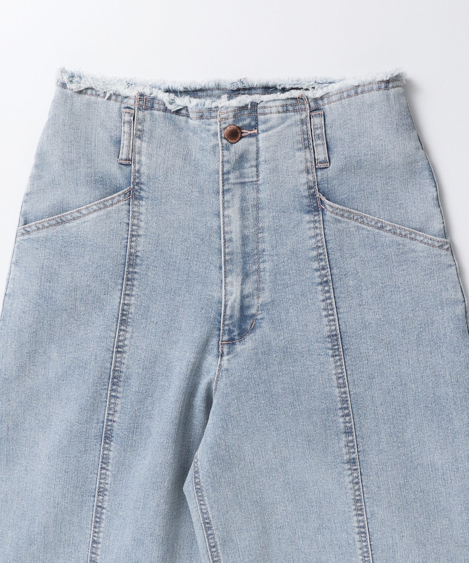 STRETCH DENIM WIDE PANTS
