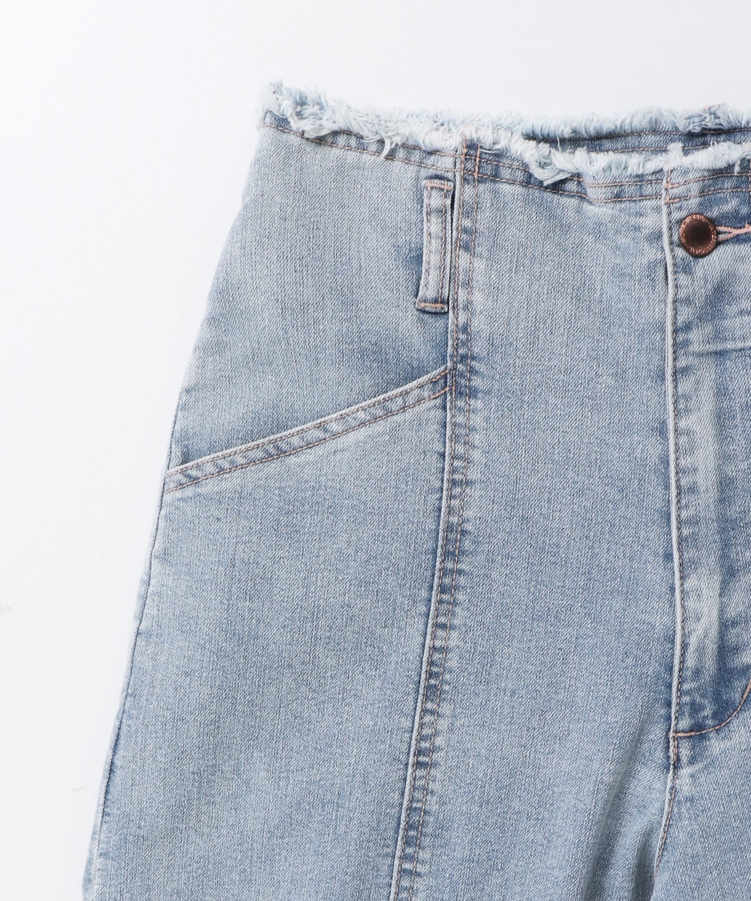STRETCH DENIM WIDE PANTS