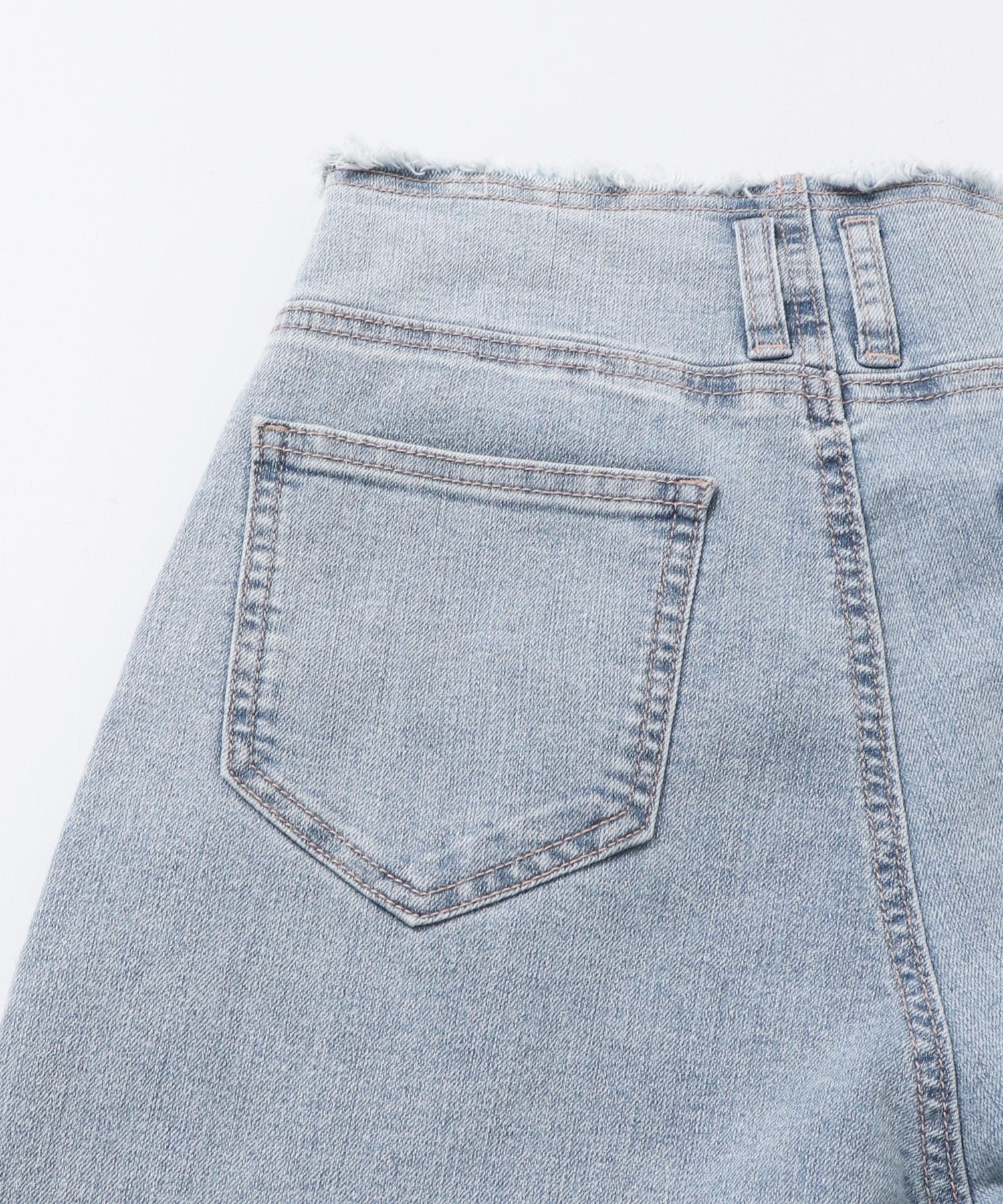 STRETCH DENIM WIDE PANTS