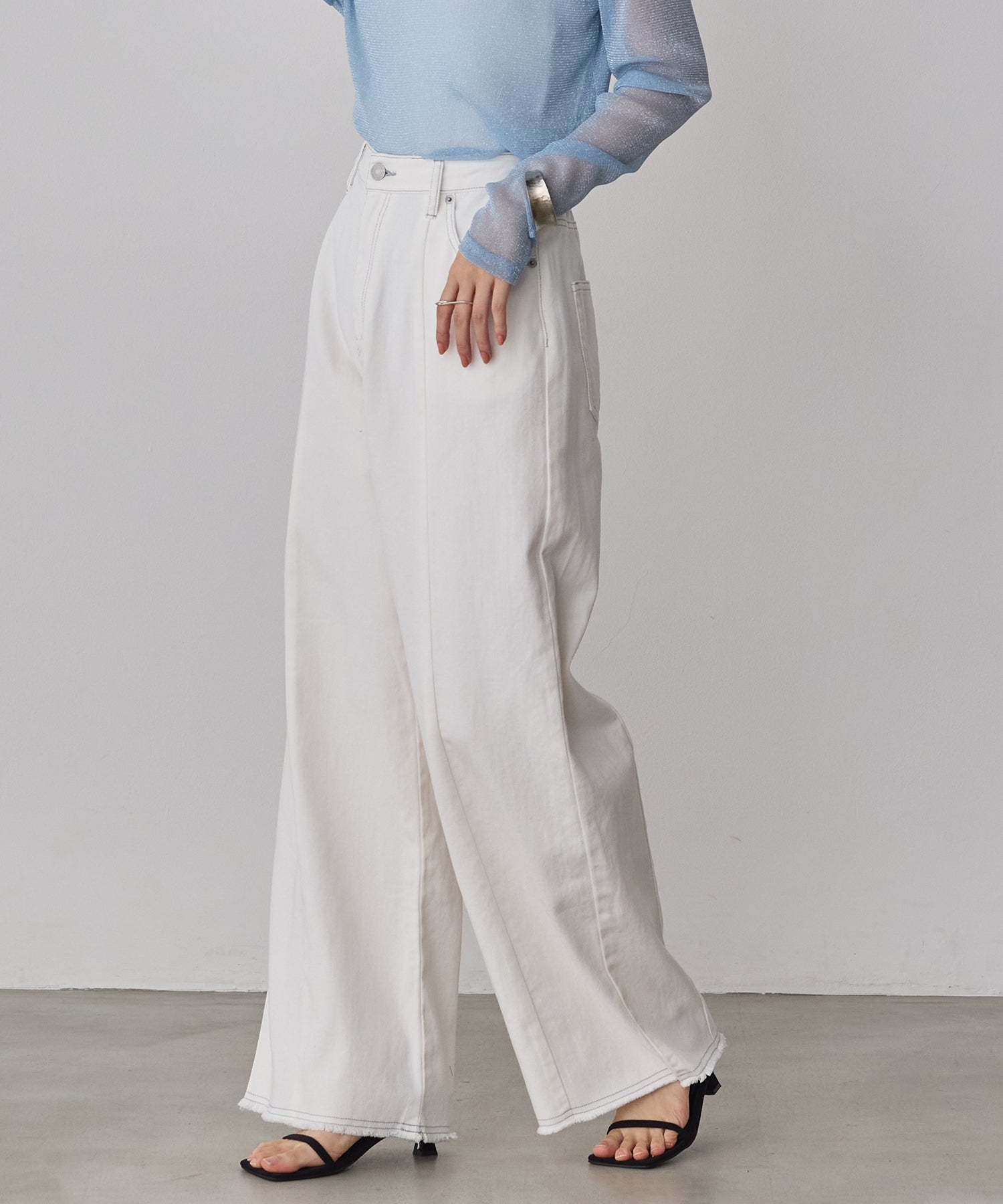 バイカラーデニムパンツ