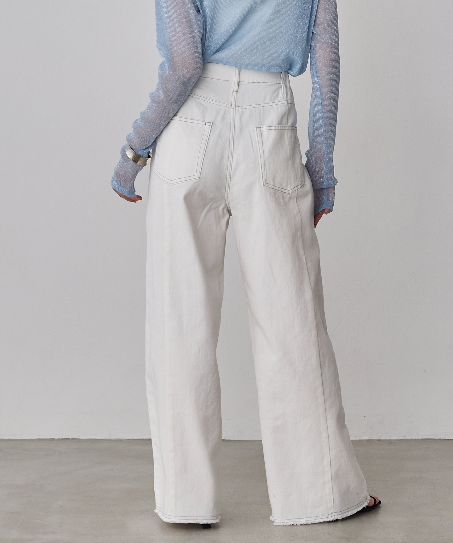 バイカラーデニムパンツ