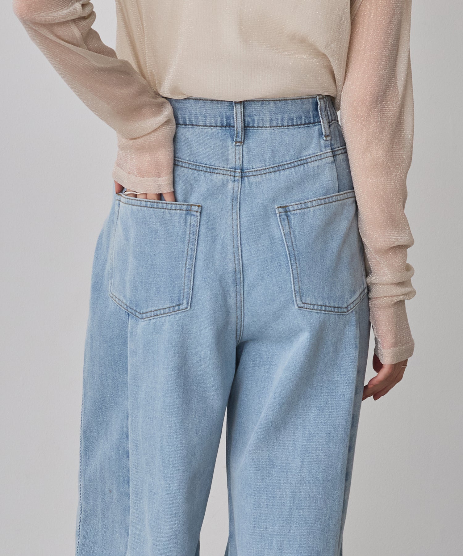 バイカラーデニムパンツ