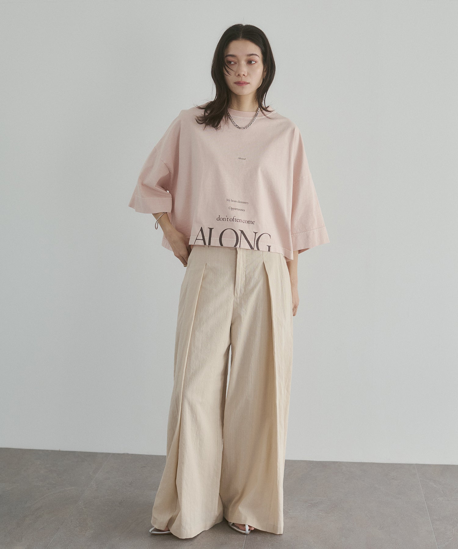 SPRING SLAB DEEP TUCK PANTS