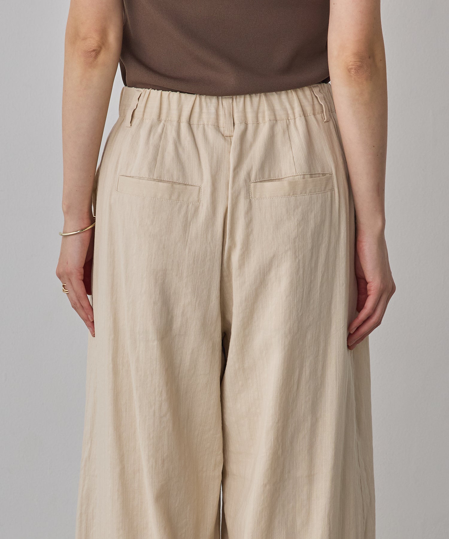 SPRING SLAB DEEP TUCK PANTS