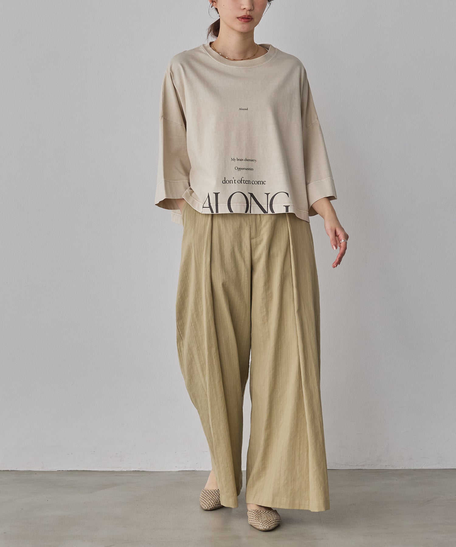SPRING SLAB DEEP TUCK PANTS