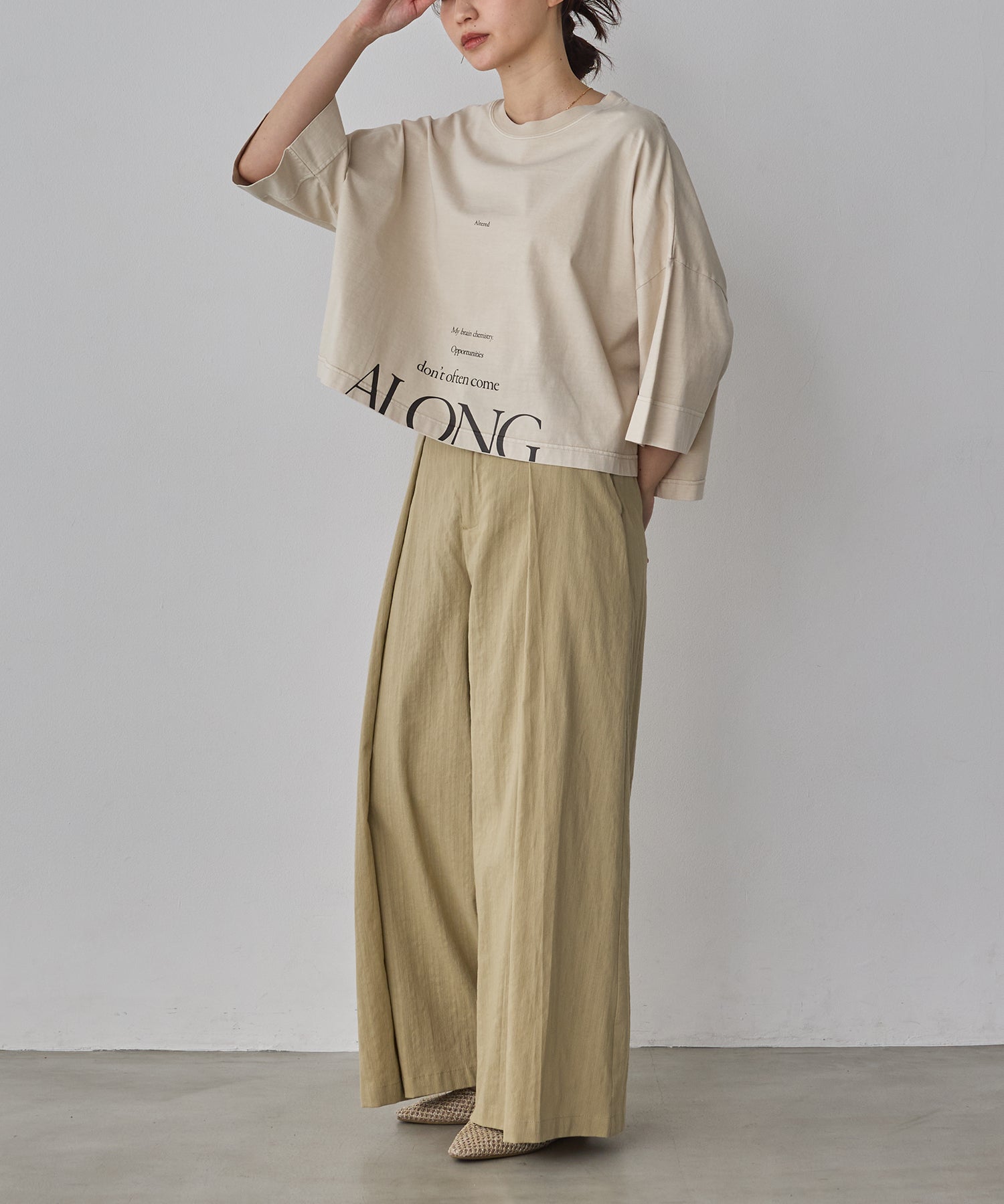 SPRING SLAB DEEP TUCK PANTS