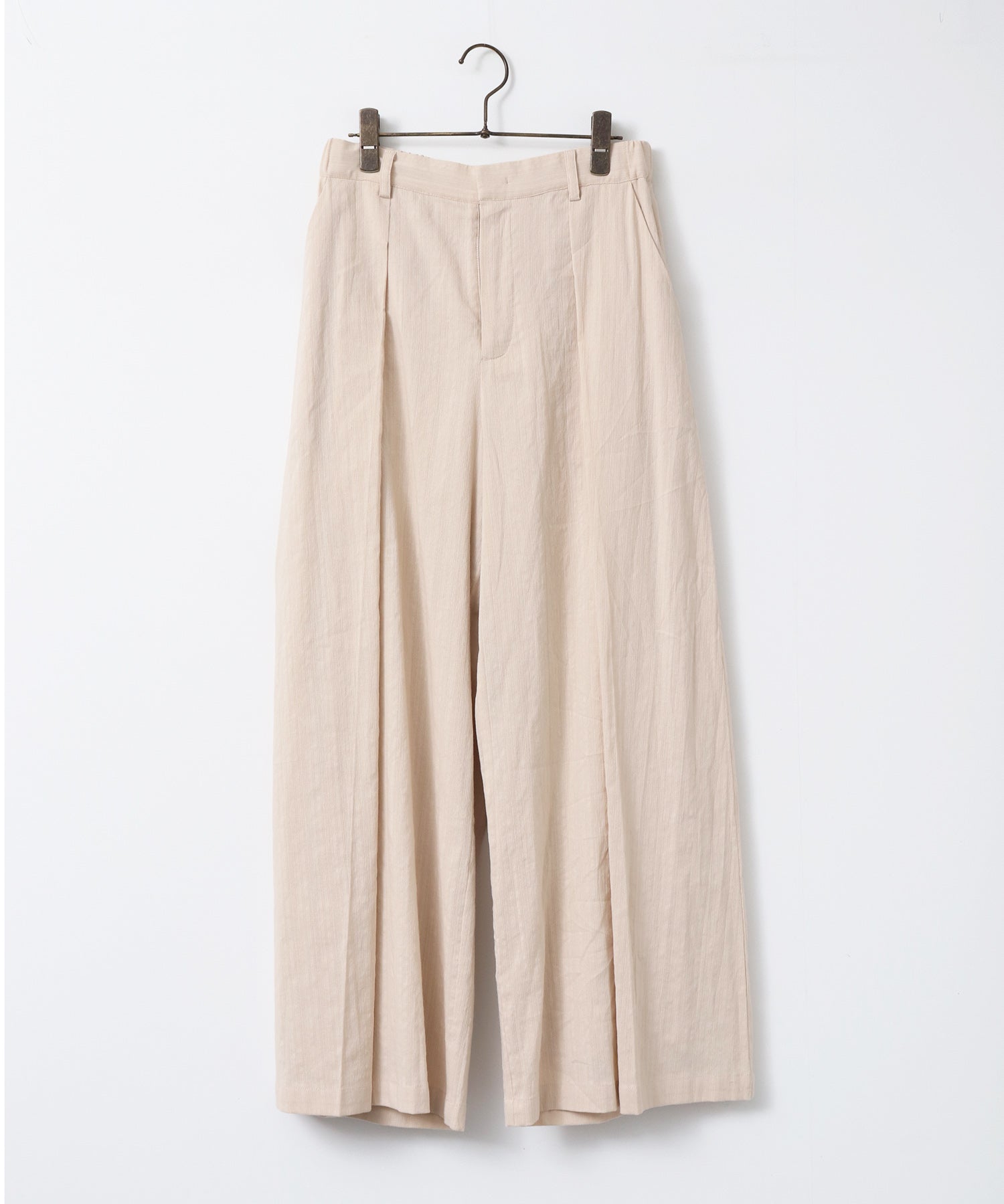 SPRING SLAB DEEP TUCK PANTS
