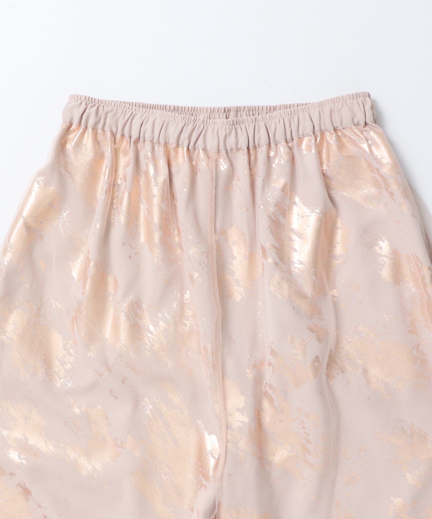 GEORGETTE FOIL PRINT TULLE LAYERED PANTS