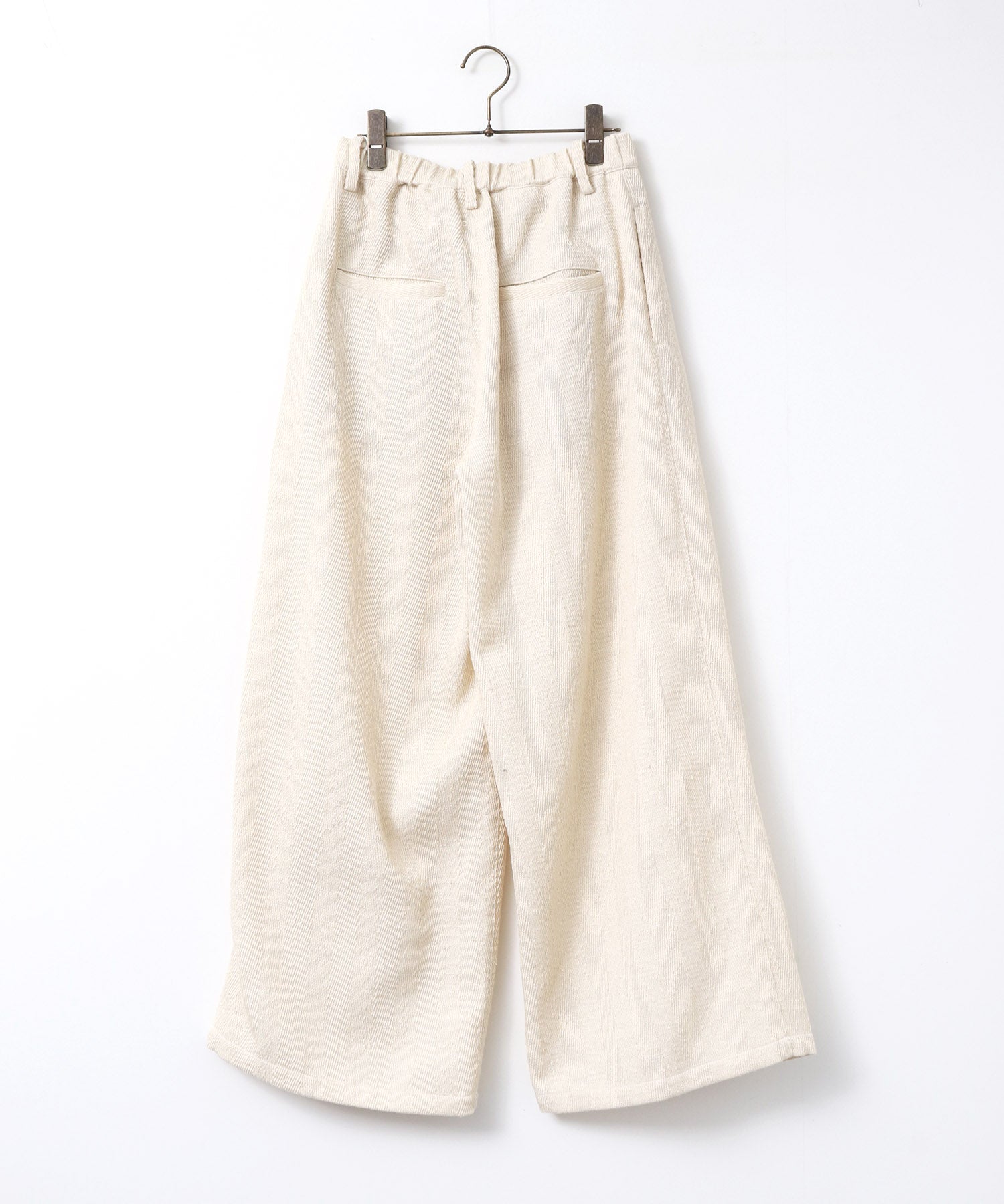 デニムライク ヘリンボーン タックパンツ