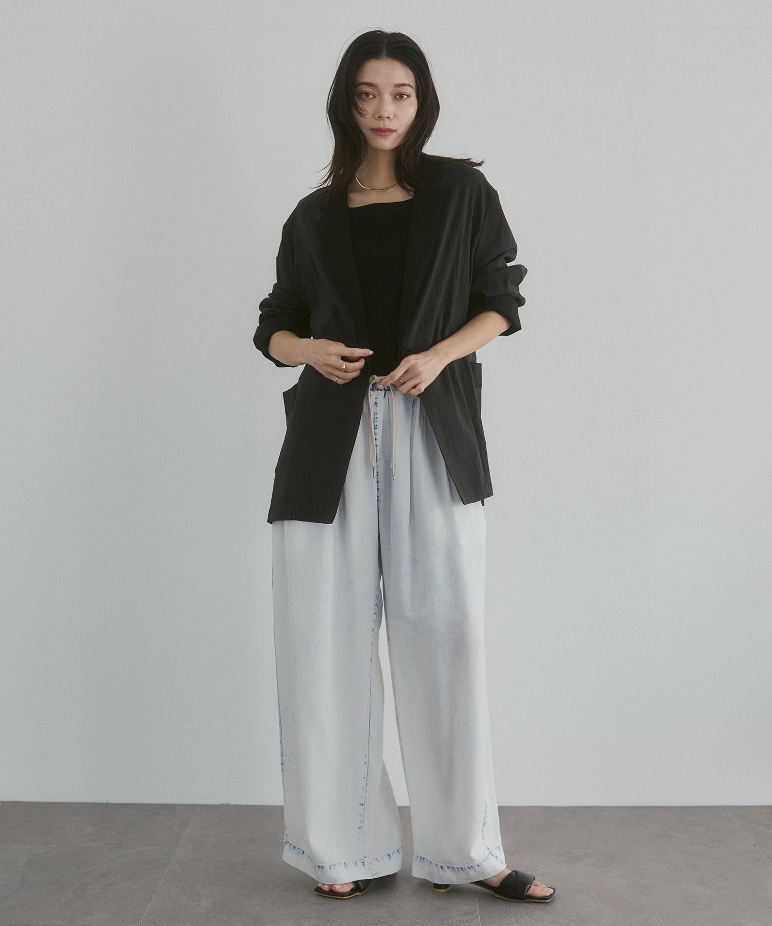 TENCEL DENIM WIDE PANTS