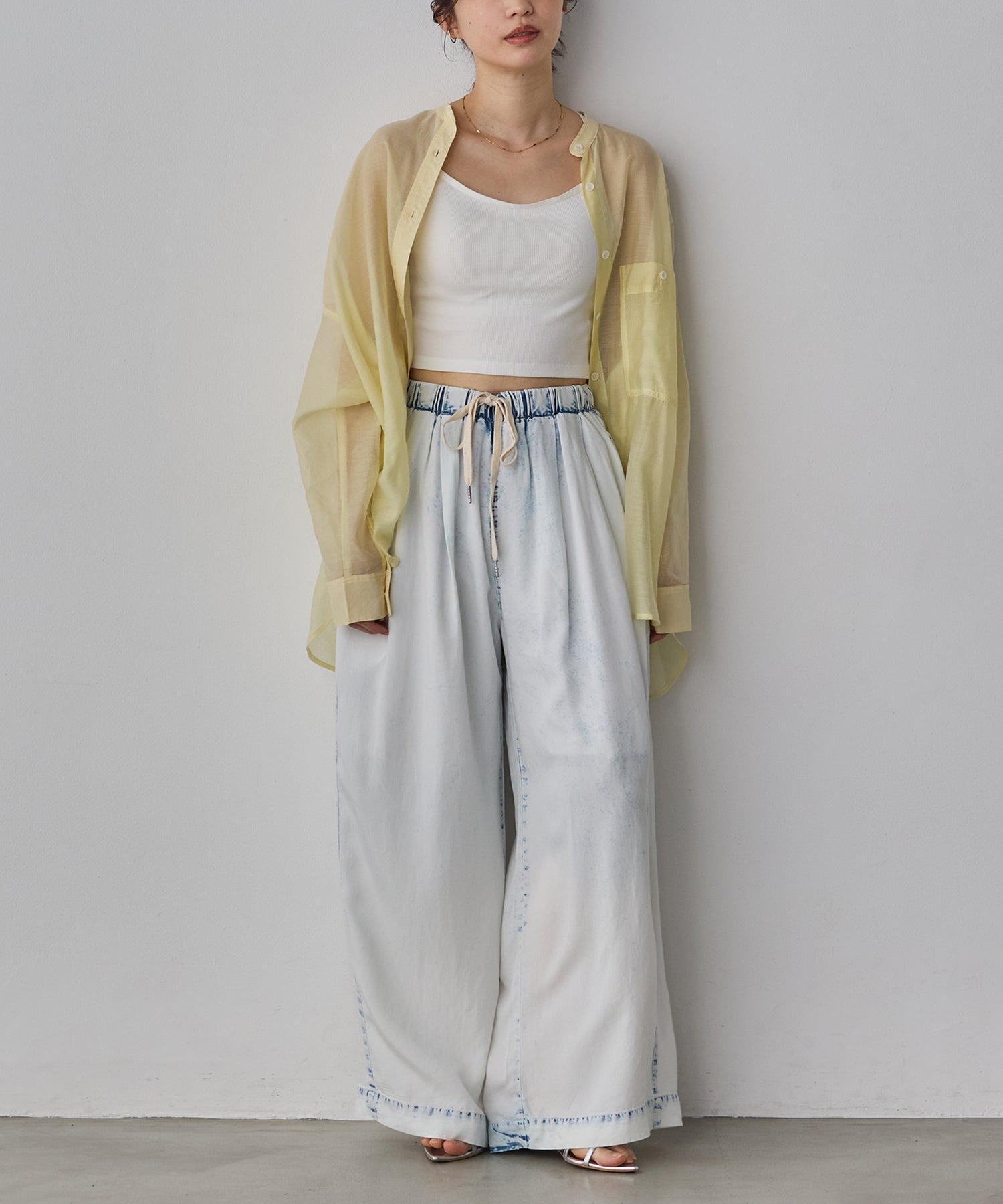 TENCEL DENIM WIDE PANTS