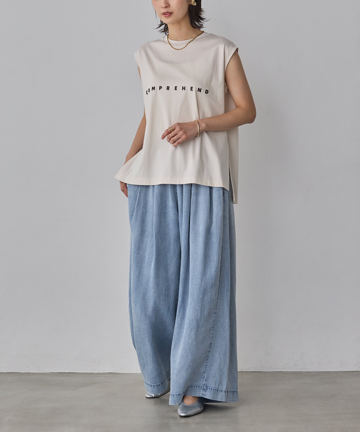 TENCEL DENIM WIDE PANTS