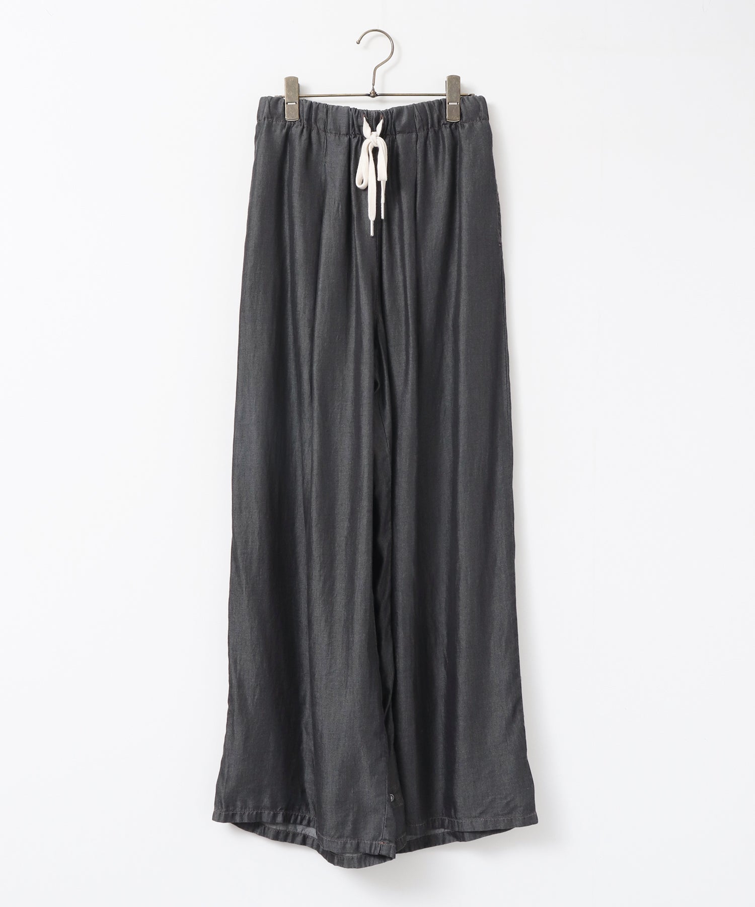 TENCEL DENIM WITH HEM TABS WIDE PANTS