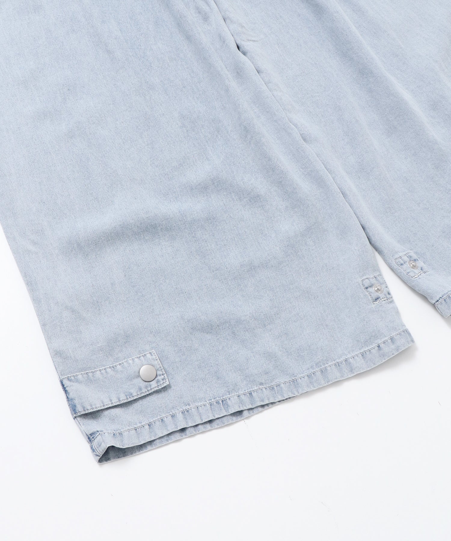 TENCEL DENIM WITH HEM TABS WIDE PANTS