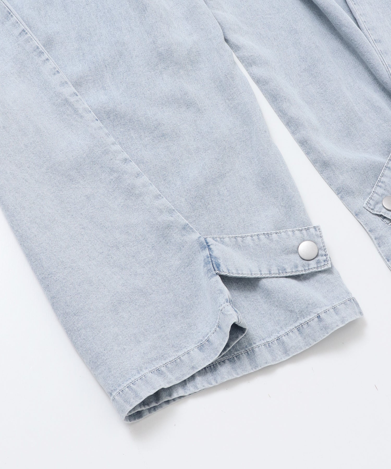 TENCEL DENIM WITH HEM TABS WIDE PANTS