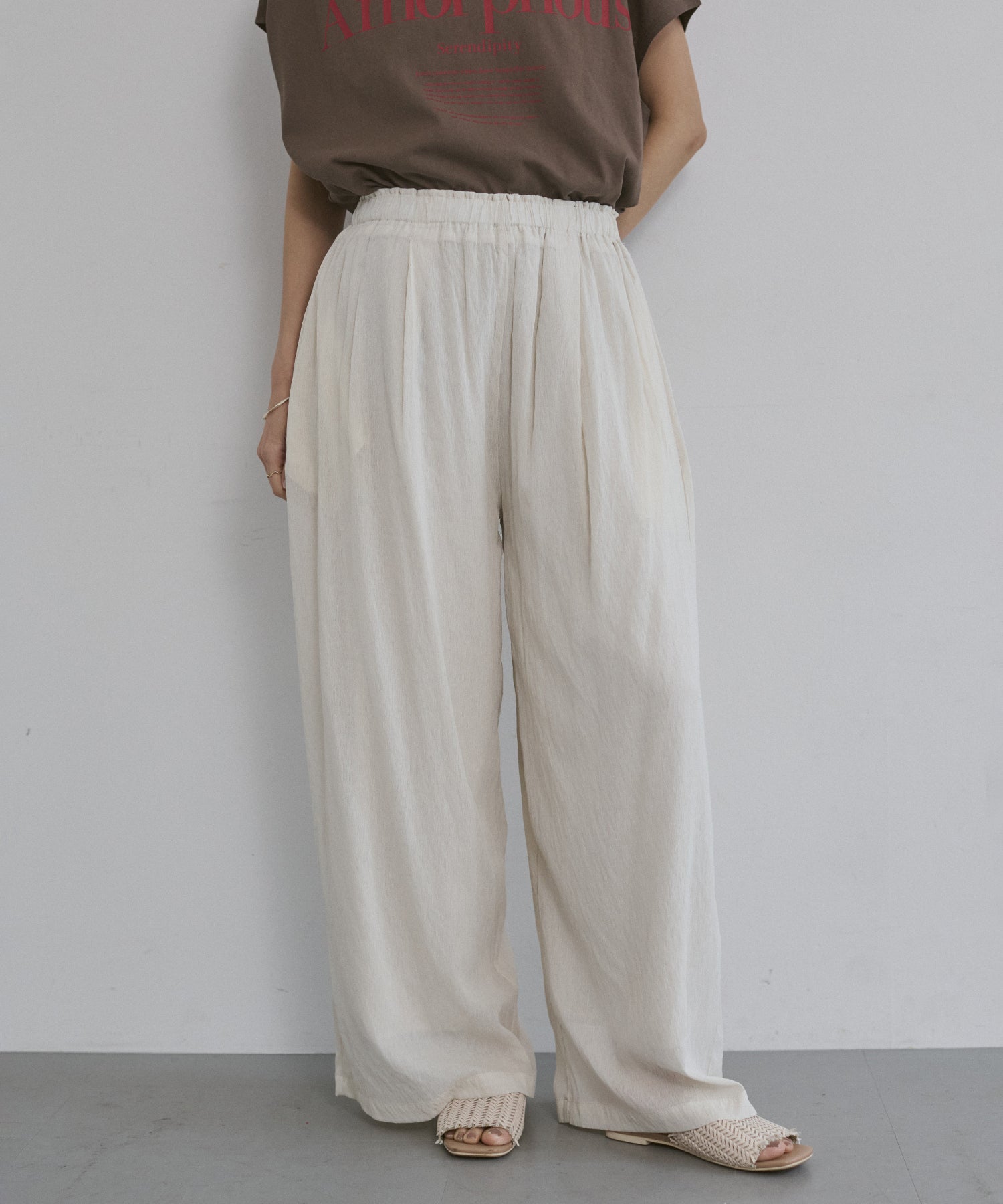 SHEER WIDE STRAIGHT PANTS