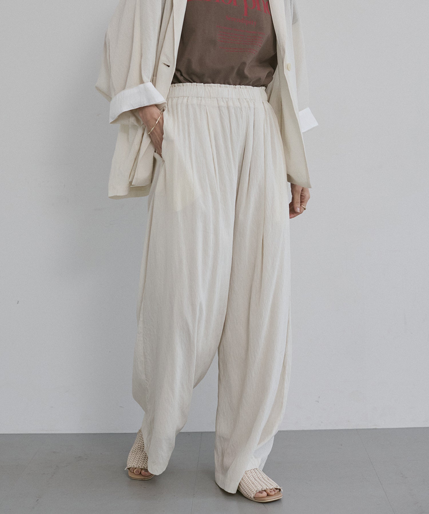SHEER WIDE STRAIGHT PANTS