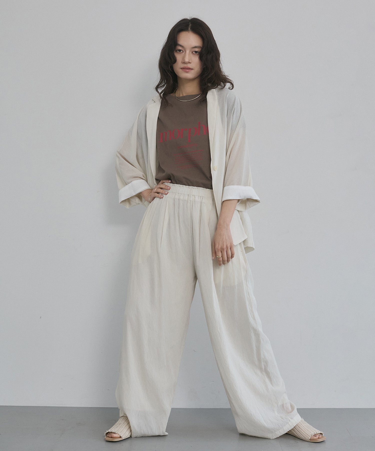 SHEER WIDE STRAIGHT PANTS