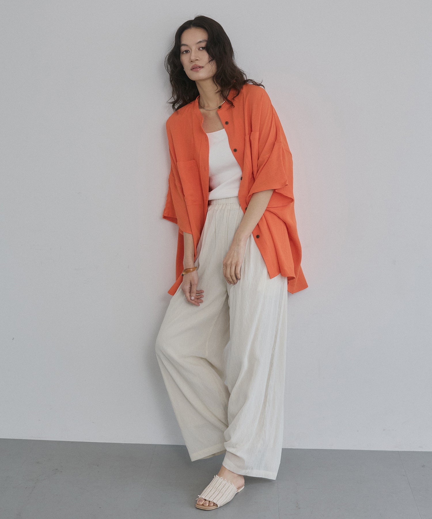 SHEER WIDE STRAIGHT PANTS