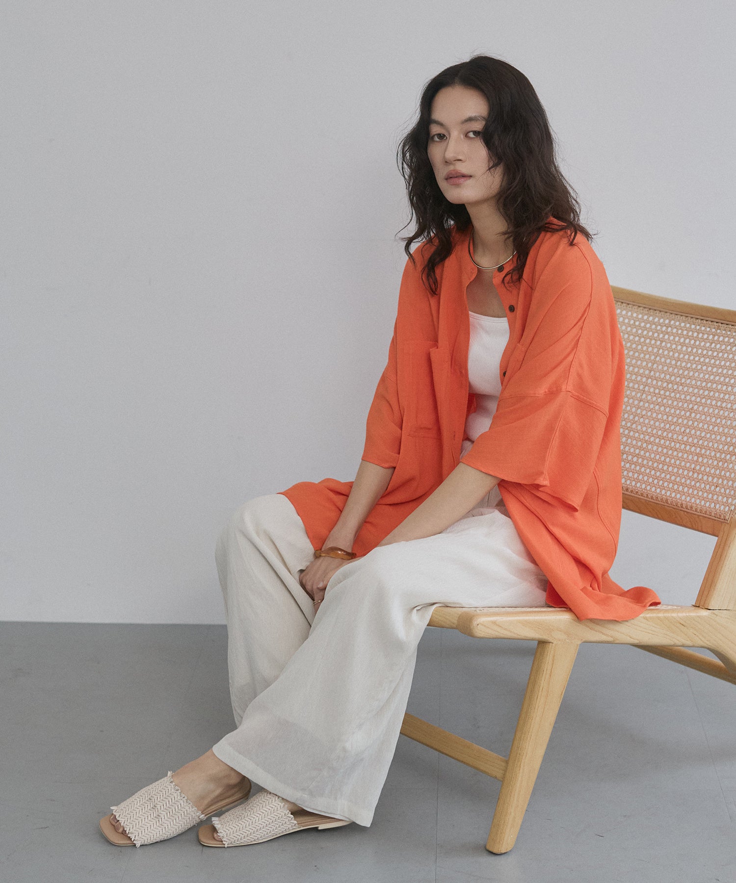 SHEER WIDE STRAIGHT PANTS