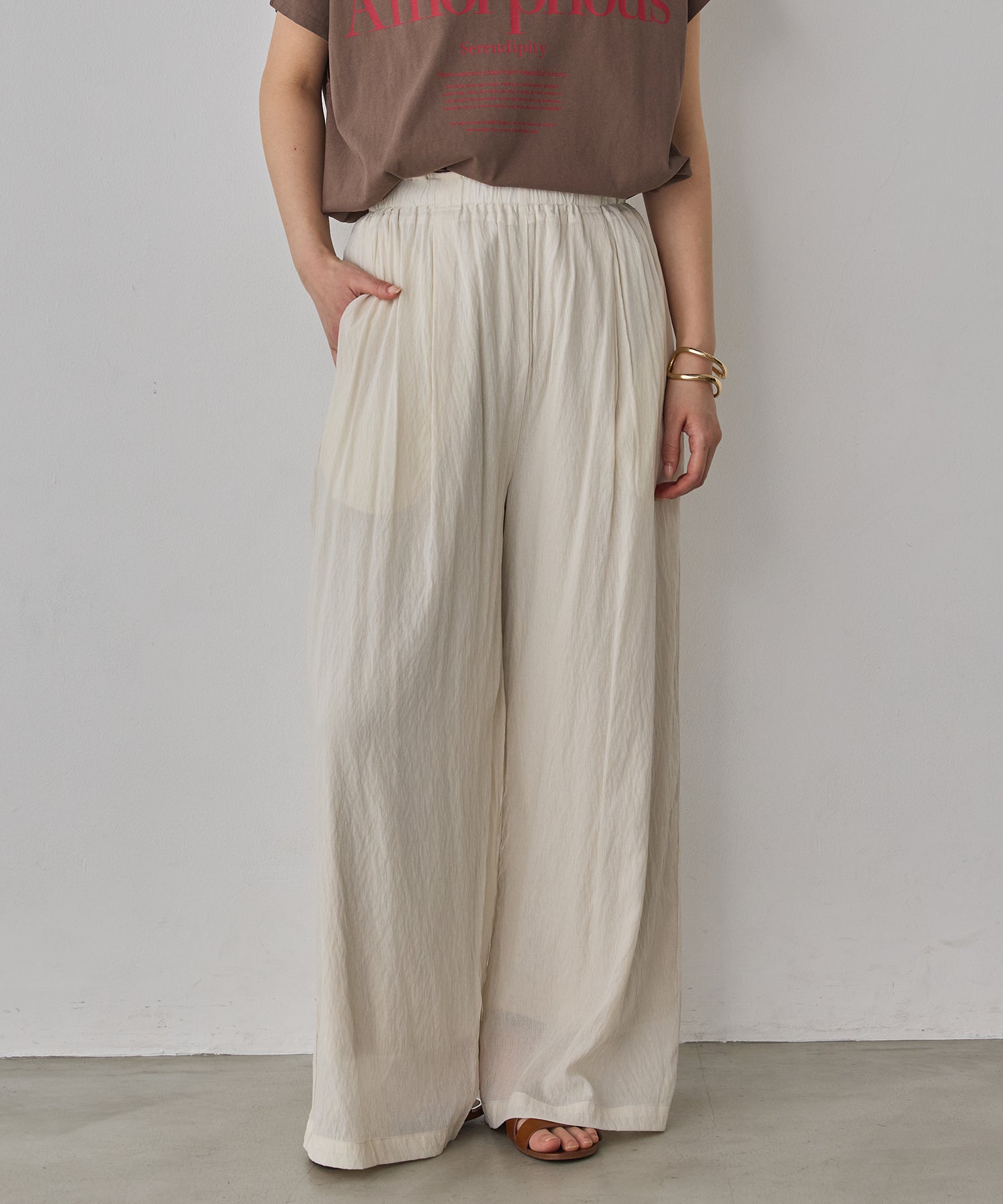 SHEER WIDE STRAIGHT PANTS