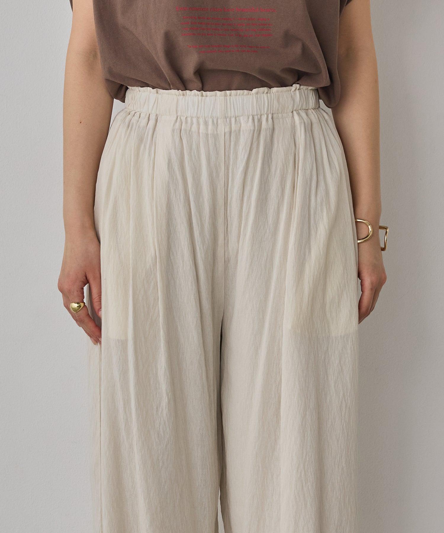 SHEER WIDE STRAIGHT PANTS