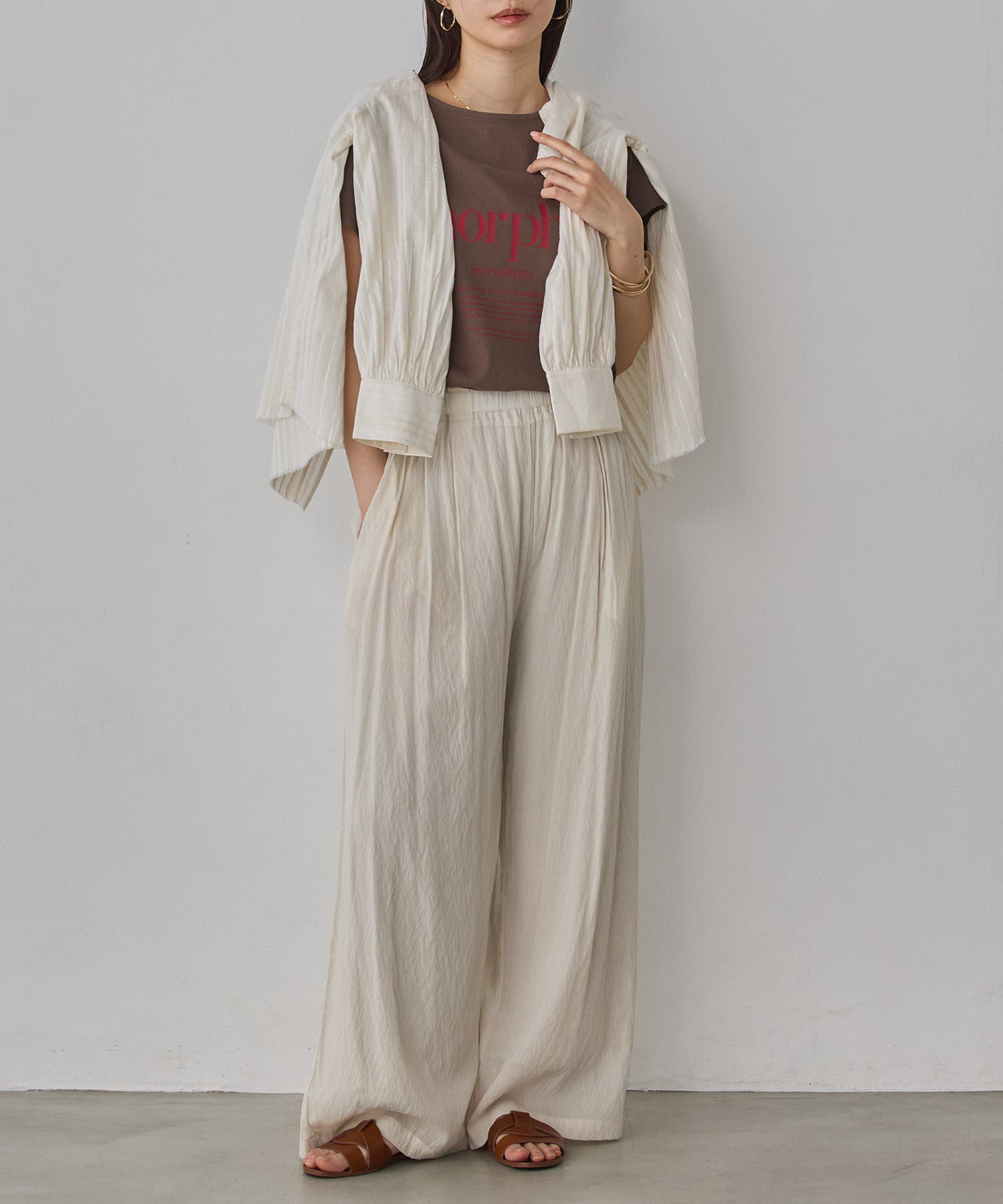 SHEER WIDE STRAIGHT PANTS