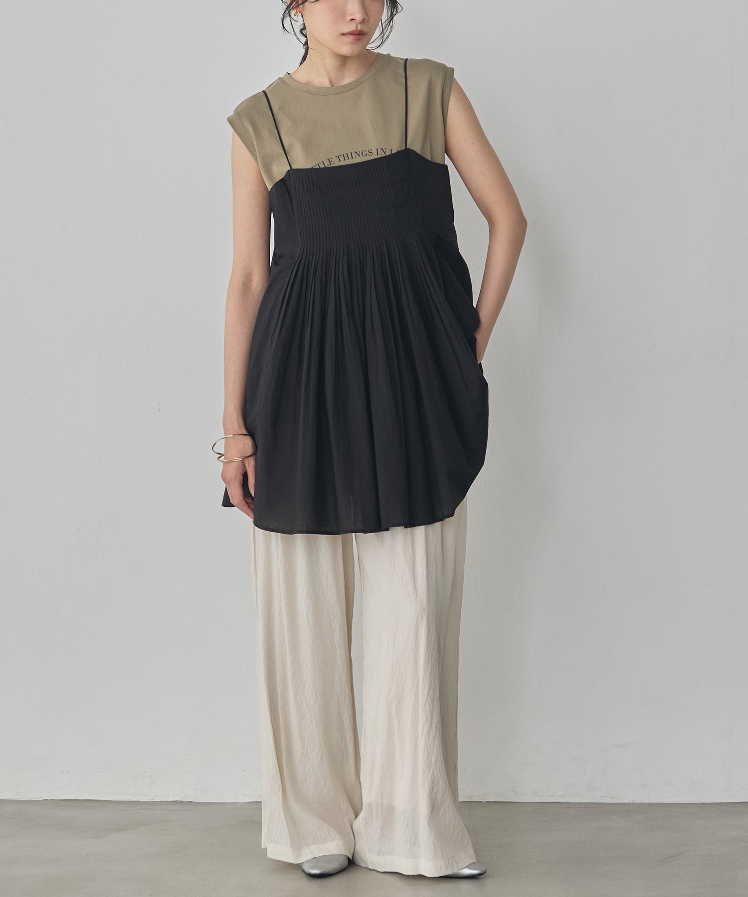 SHEER WIDE STRAIGHT PANTS