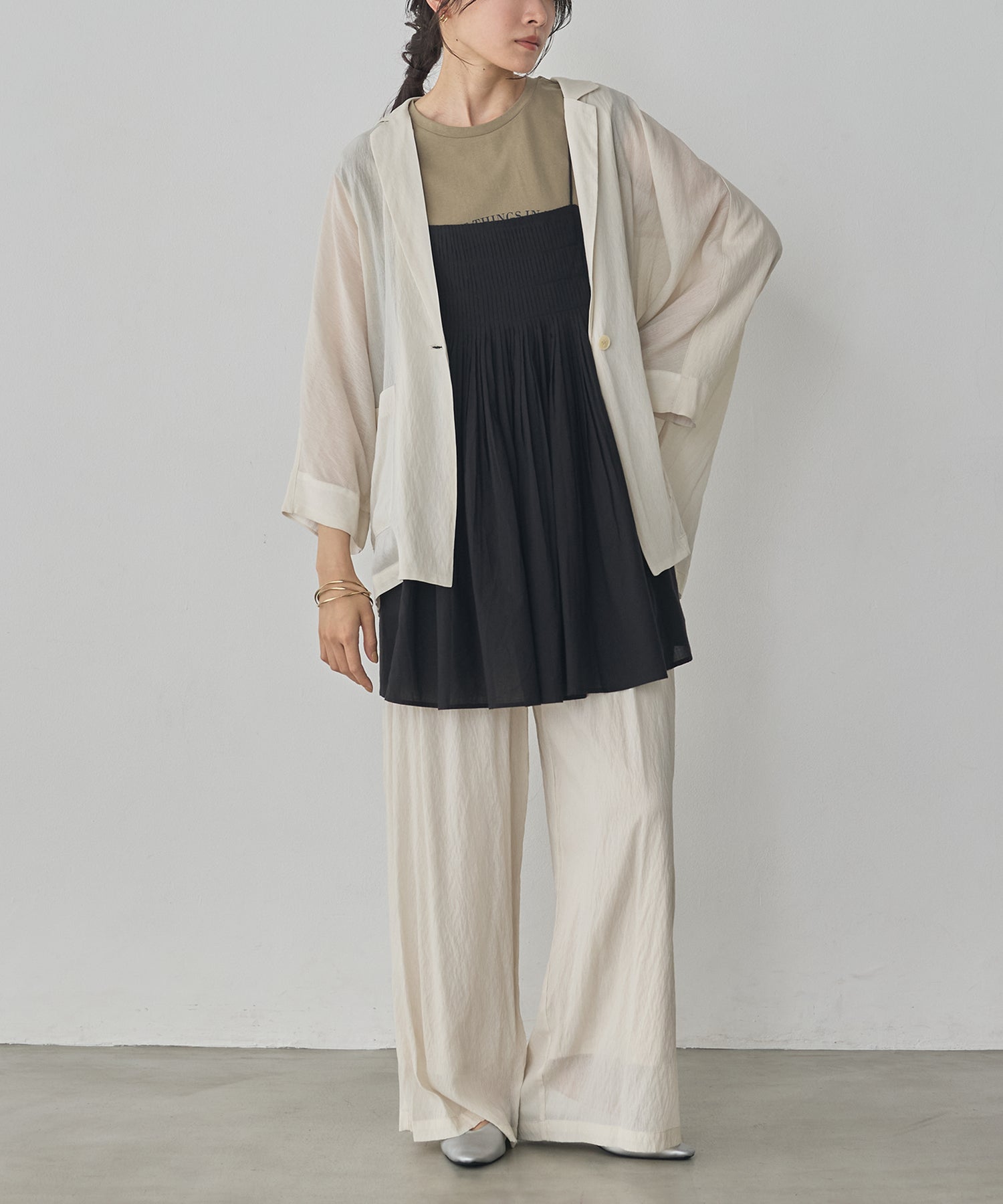 SHEER WIDE STRAIGHT PANTS