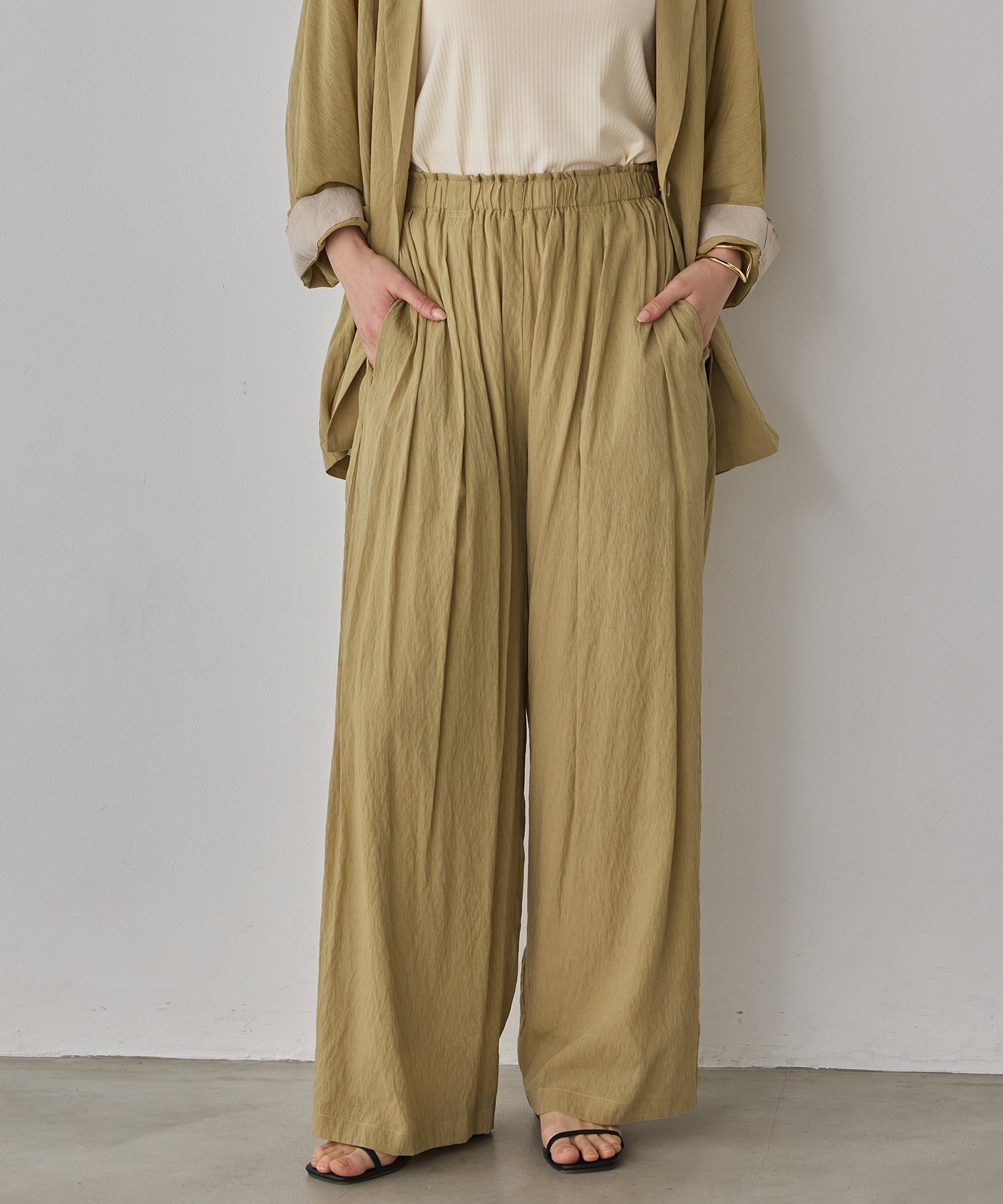 SHEER WIDE STRAIGHT PANTS