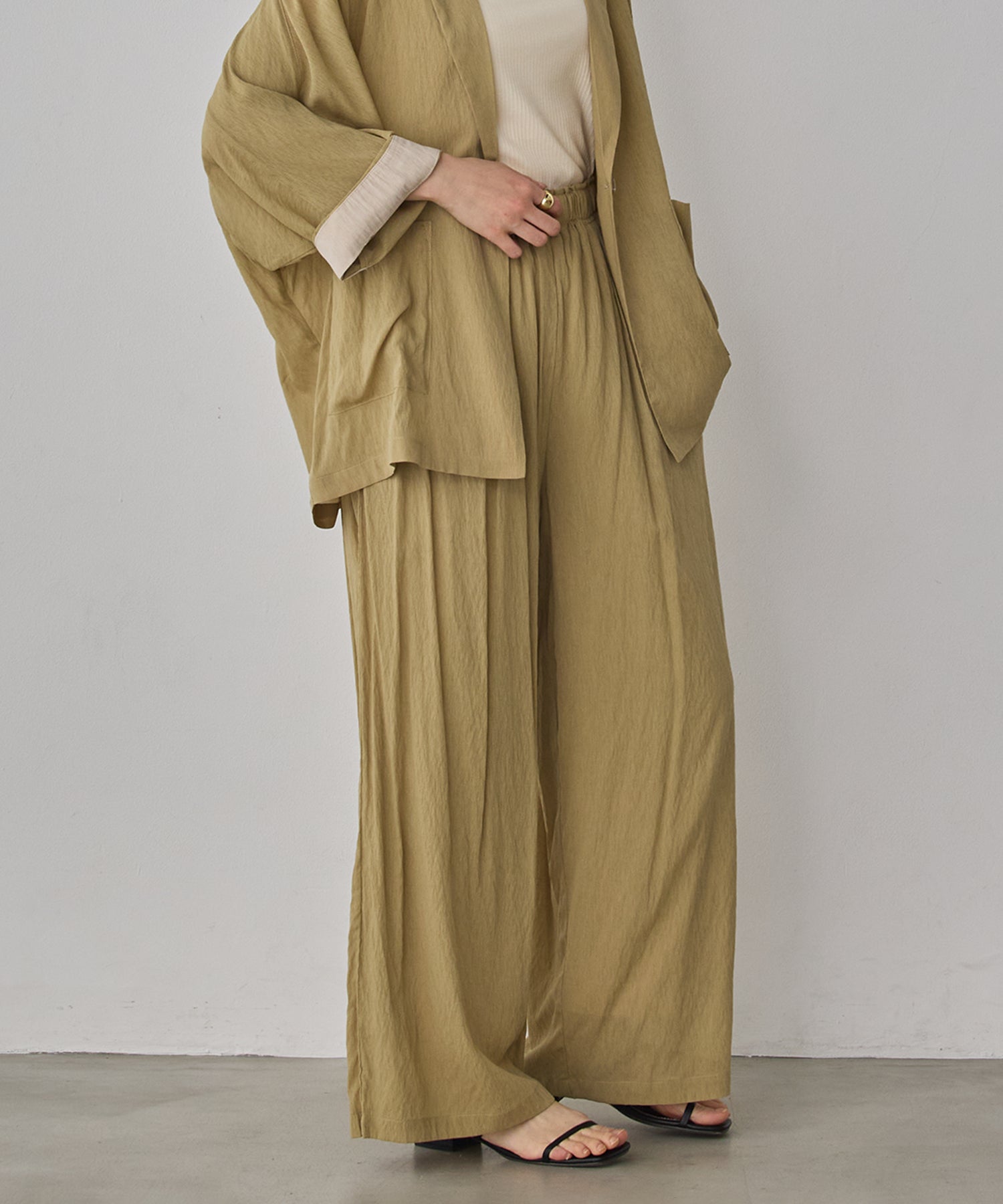 SHEER WIDE STRAIGHT PANTS