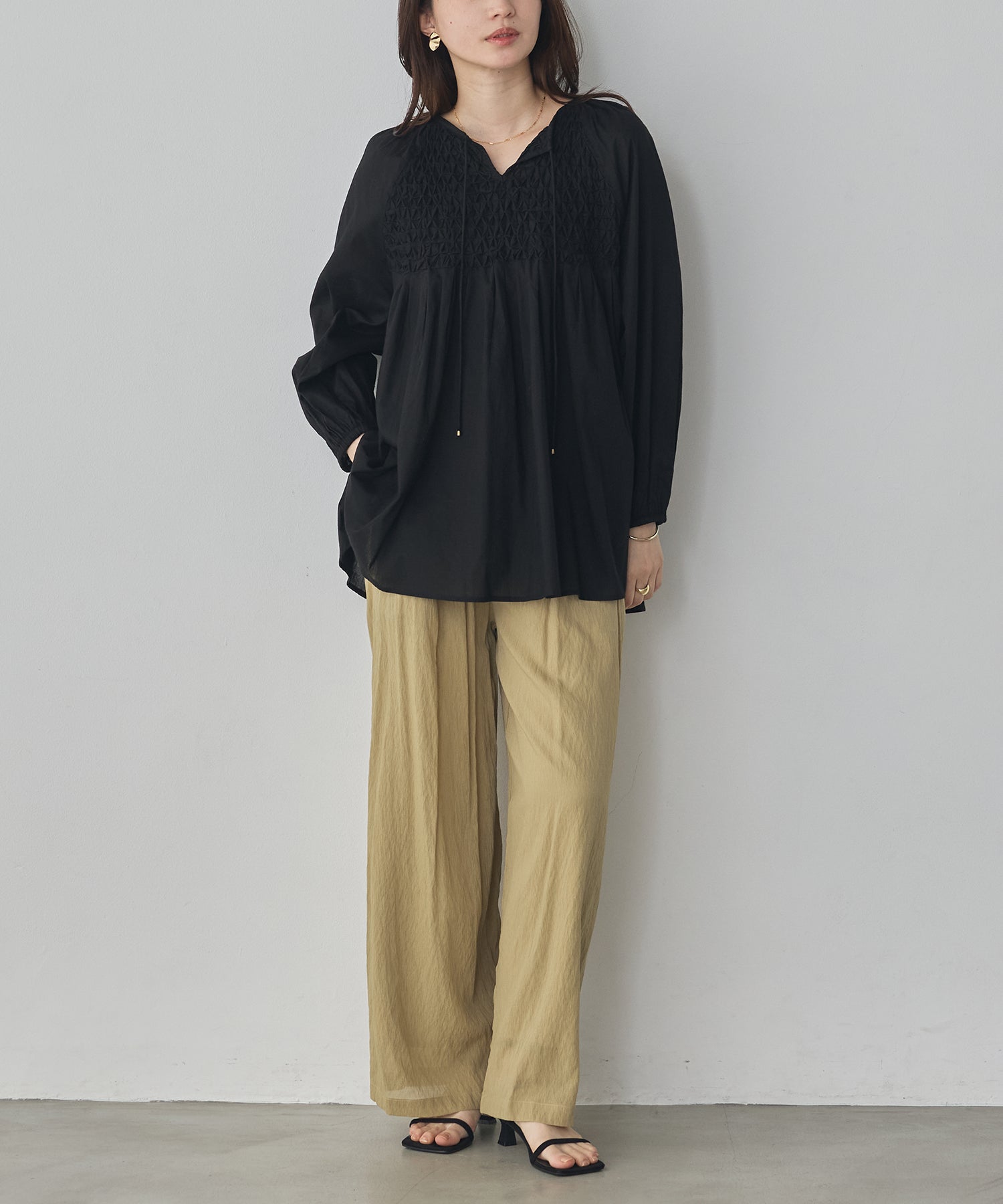 SHEER WIDE STRAIGHT PANTS