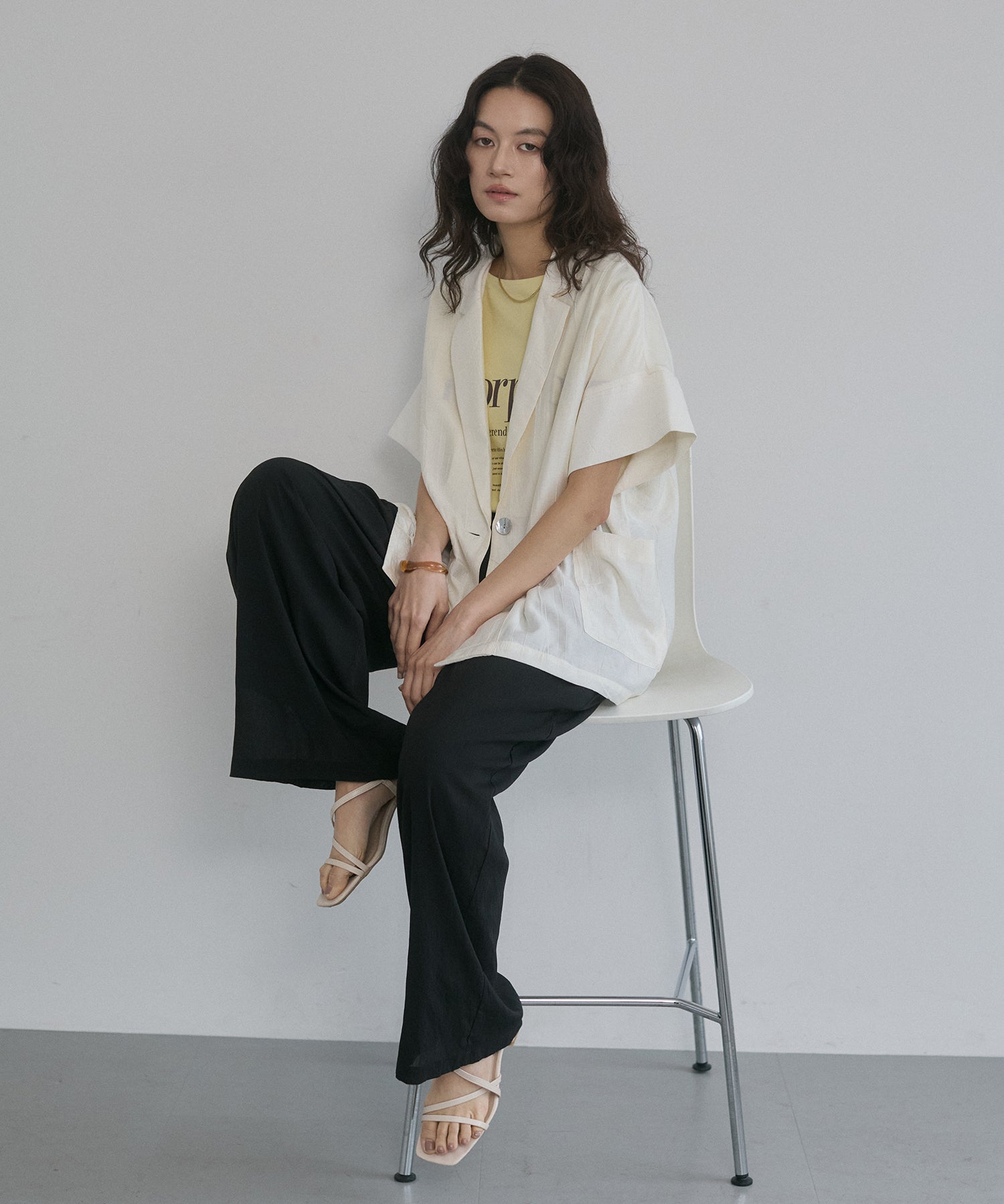 SHEER WIDE STRAIGHT PANTS