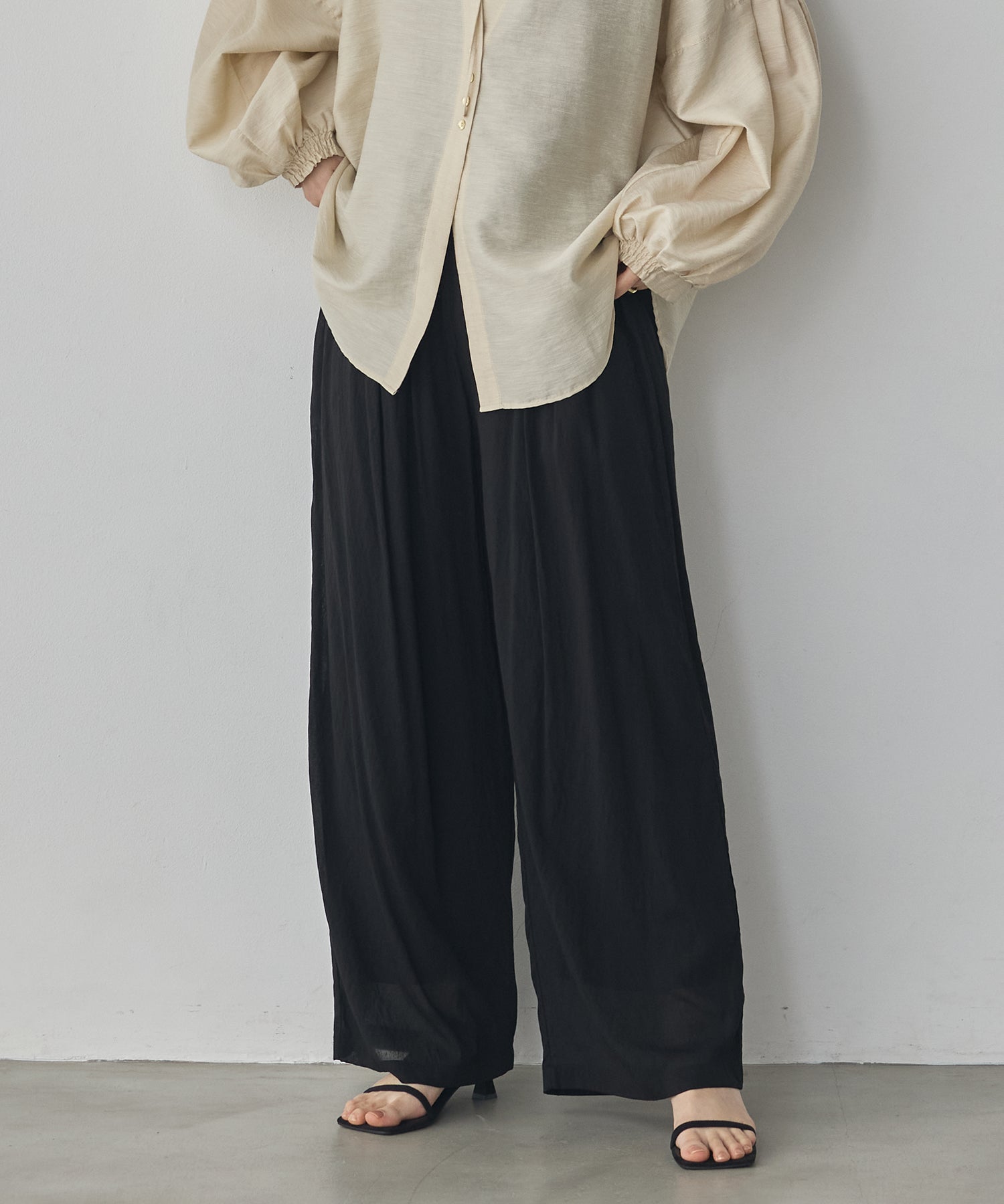 SHEER WIDE STRAIGHT PANTS