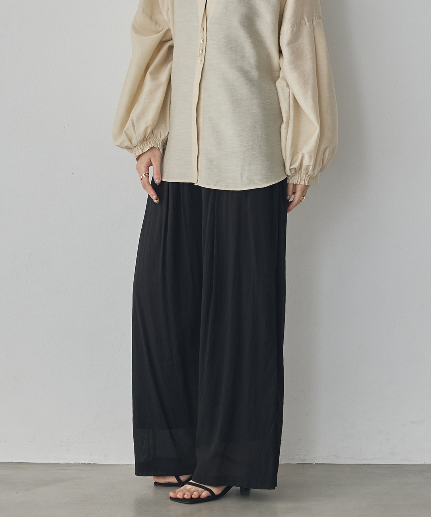 SHEER WIDE STRAIGHT PANTS