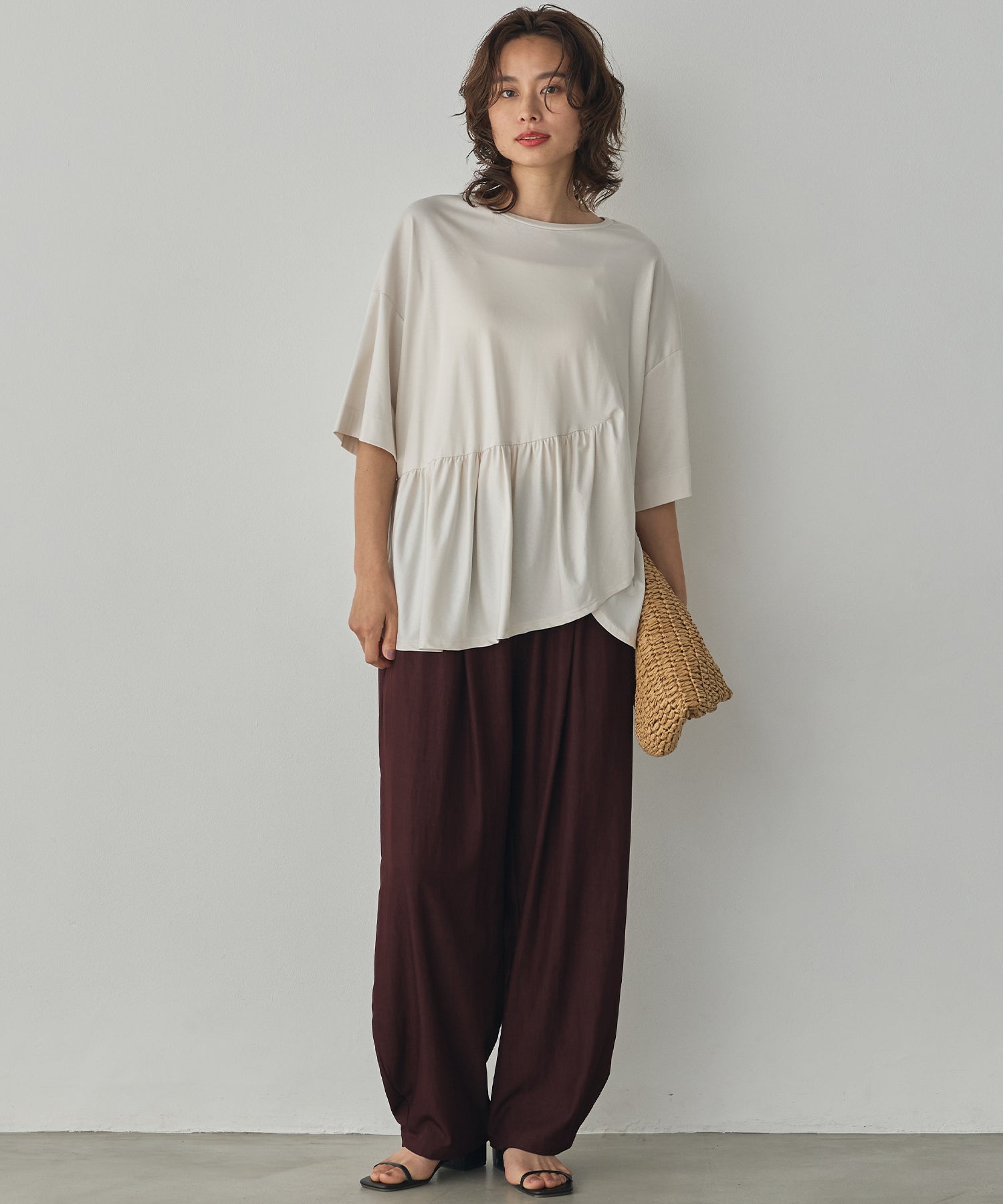 THICK-WEAVE CURVY PANTS