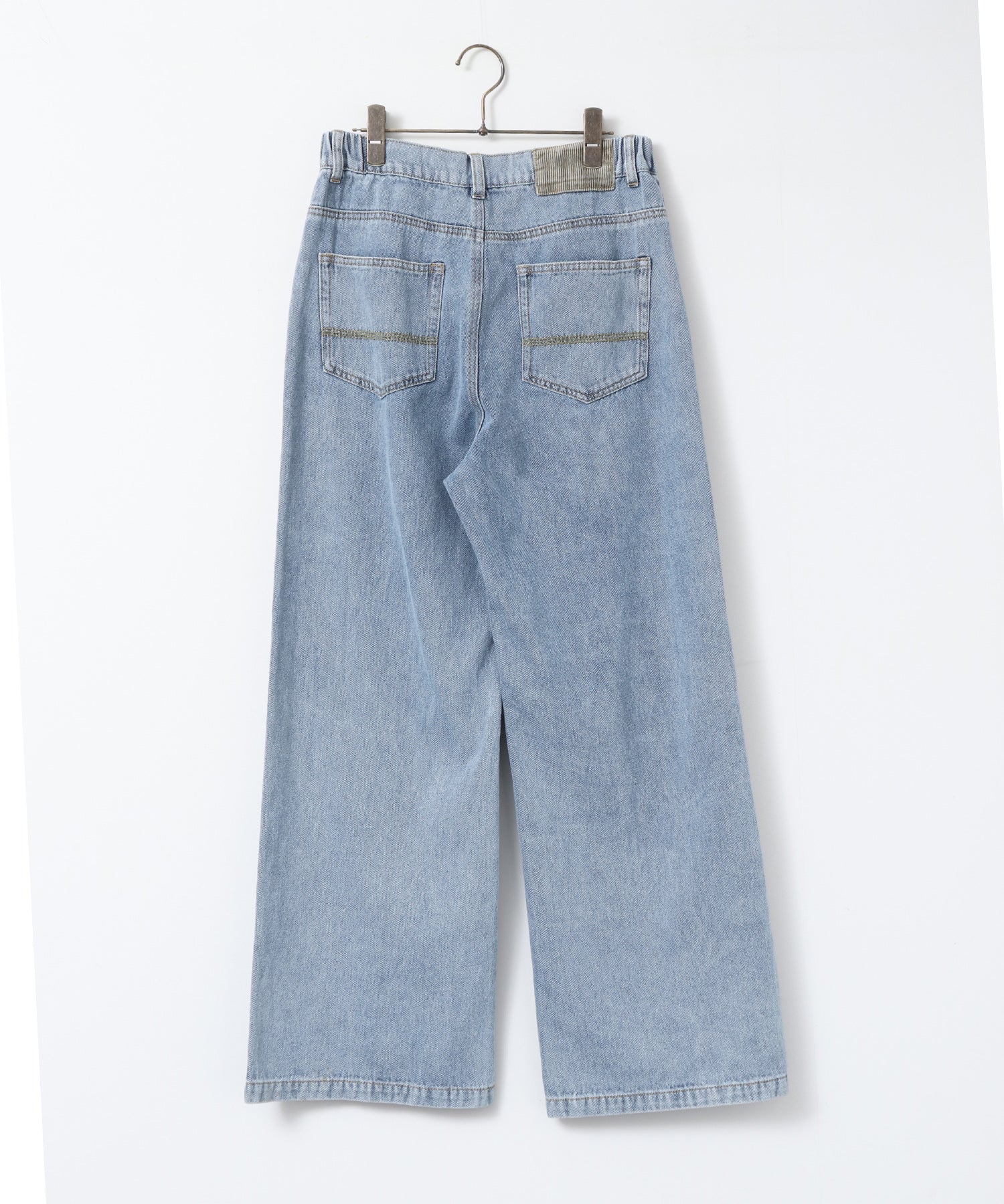 CENTER-SEAM SEMI-FLARED DENIM PANTS