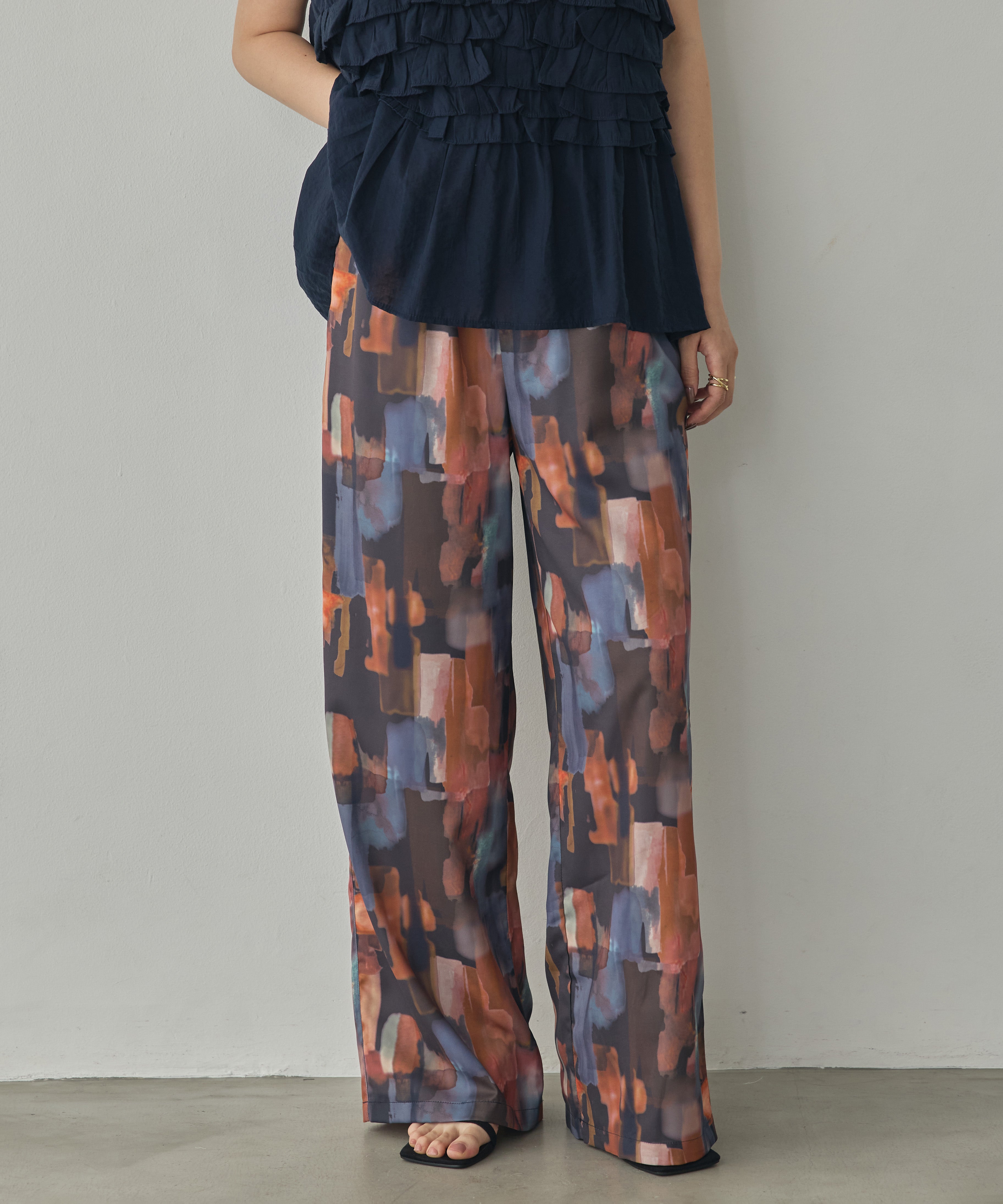 GEORGETTE-PRINT EASY PANTS