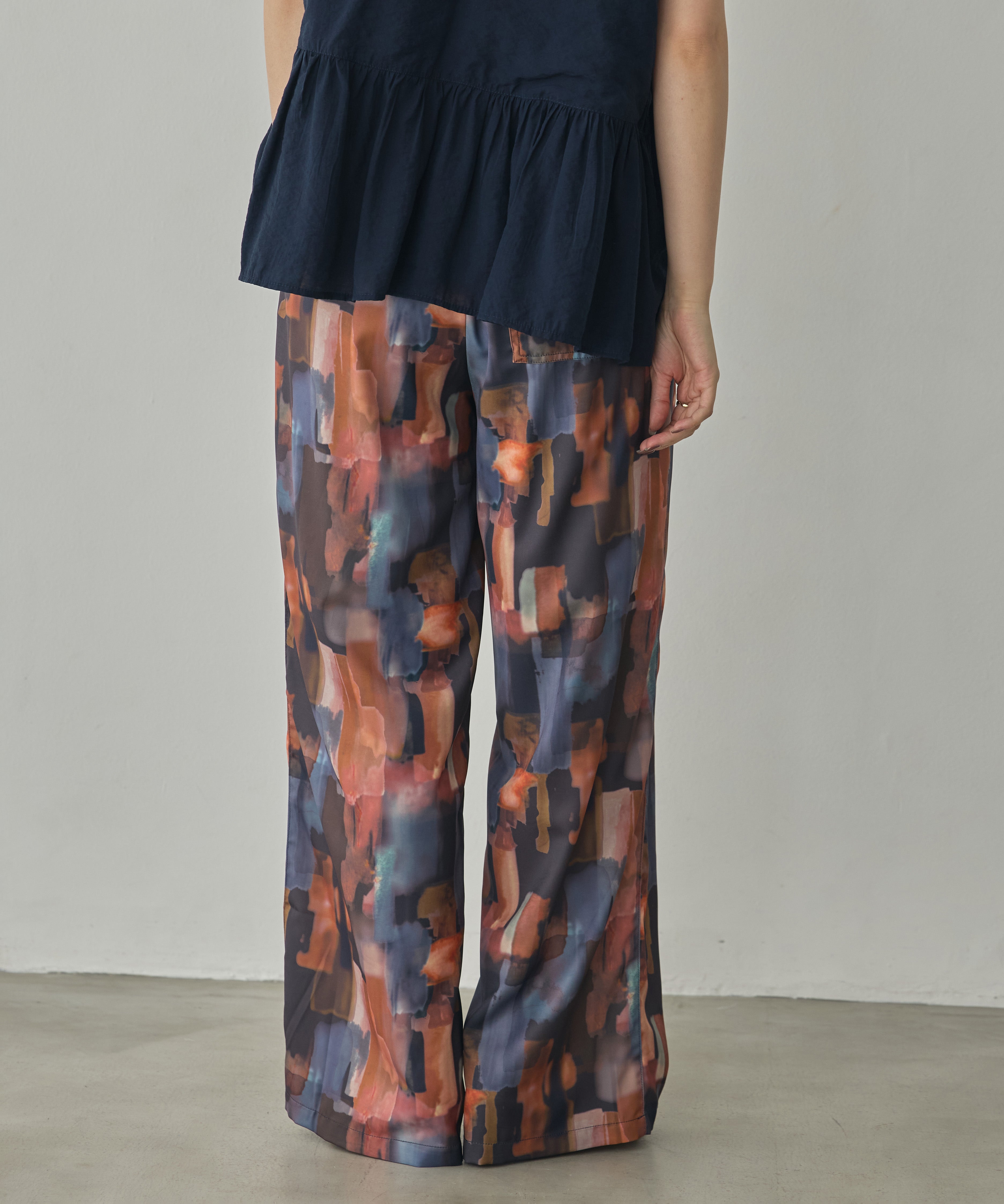GEORGETTE-PRINT EASY PANTS