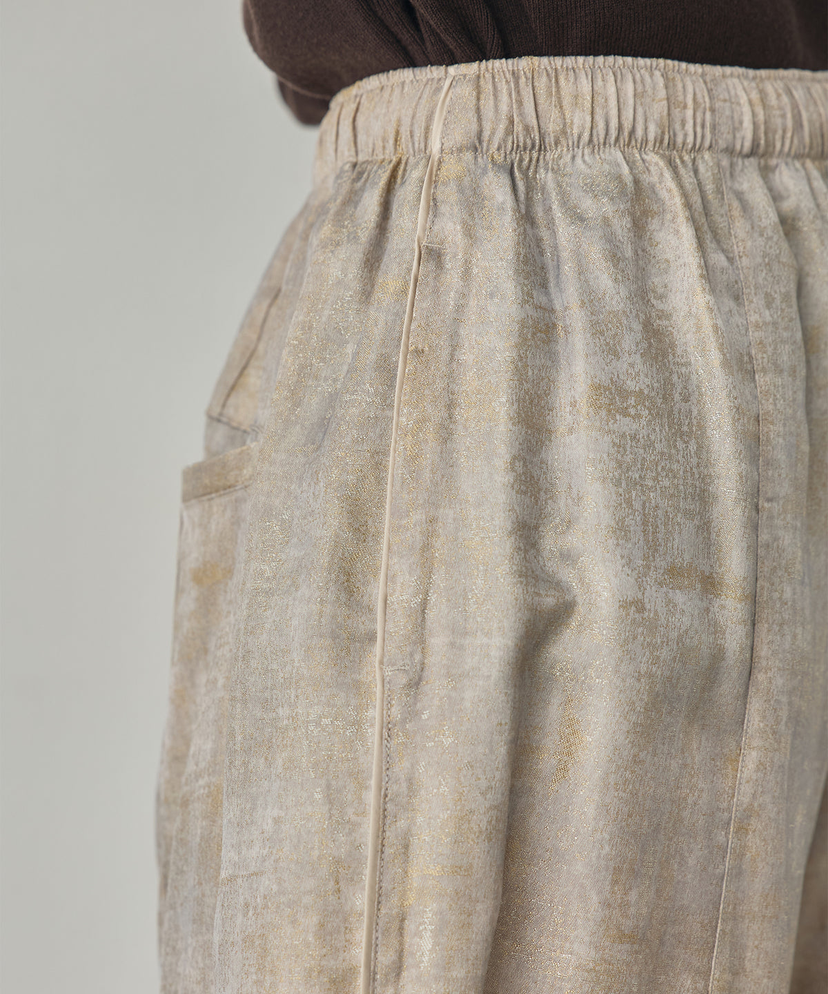 SHINY JACQUARD EASY PANTS