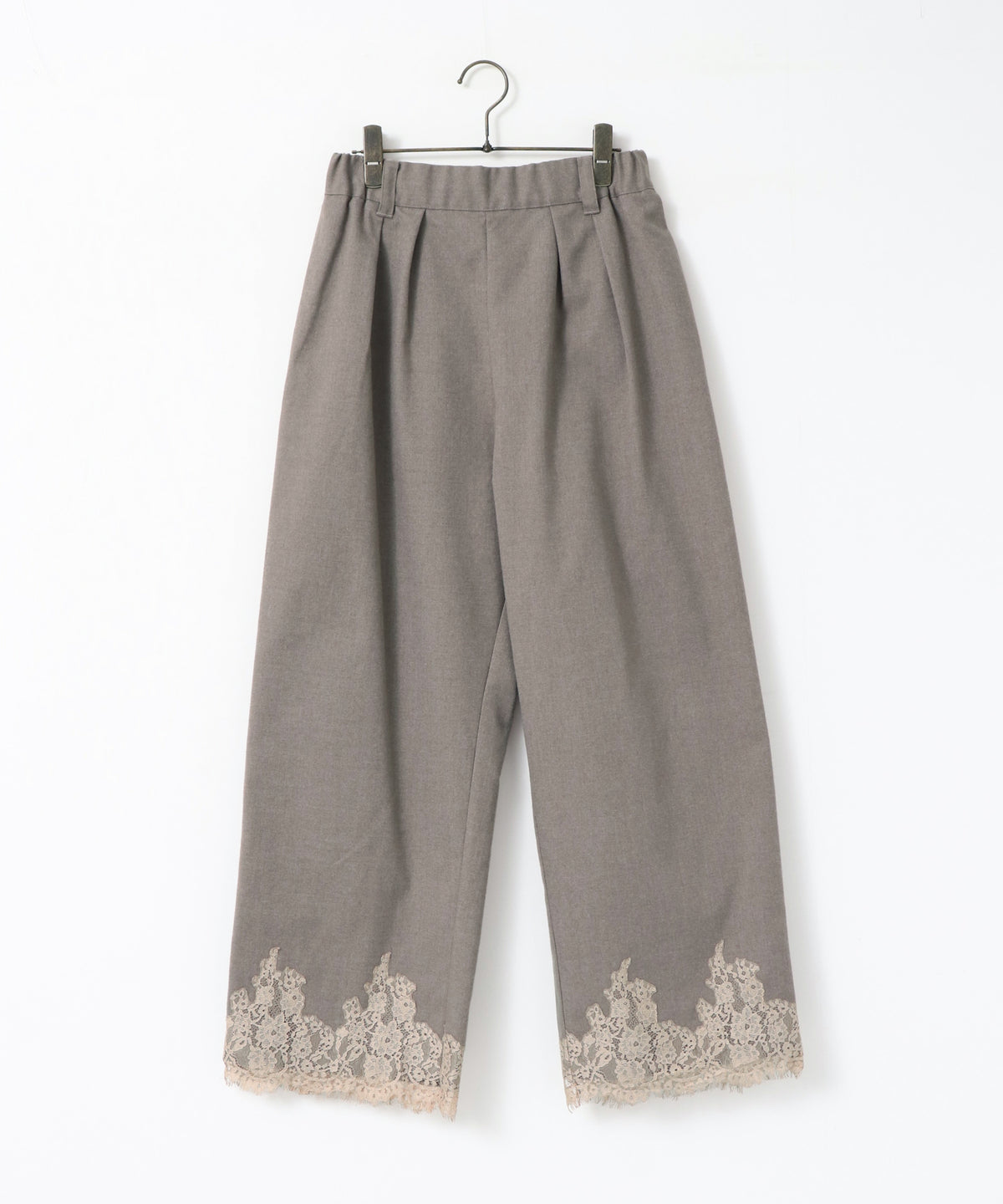 WIDE-LEG WITH LACE HEM PANTS