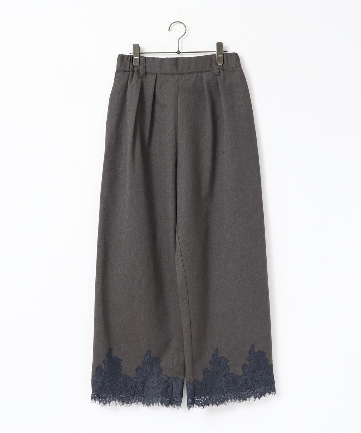WIDE-LEG WITH LACE HEM PANTS