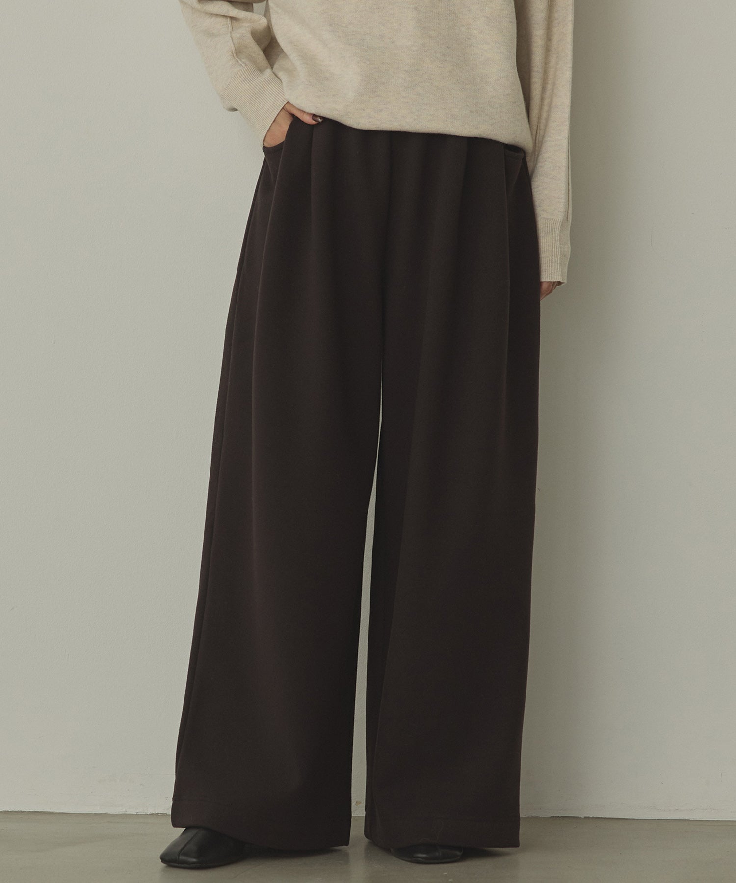 ベロアボンディング スウェットワイドパンツ