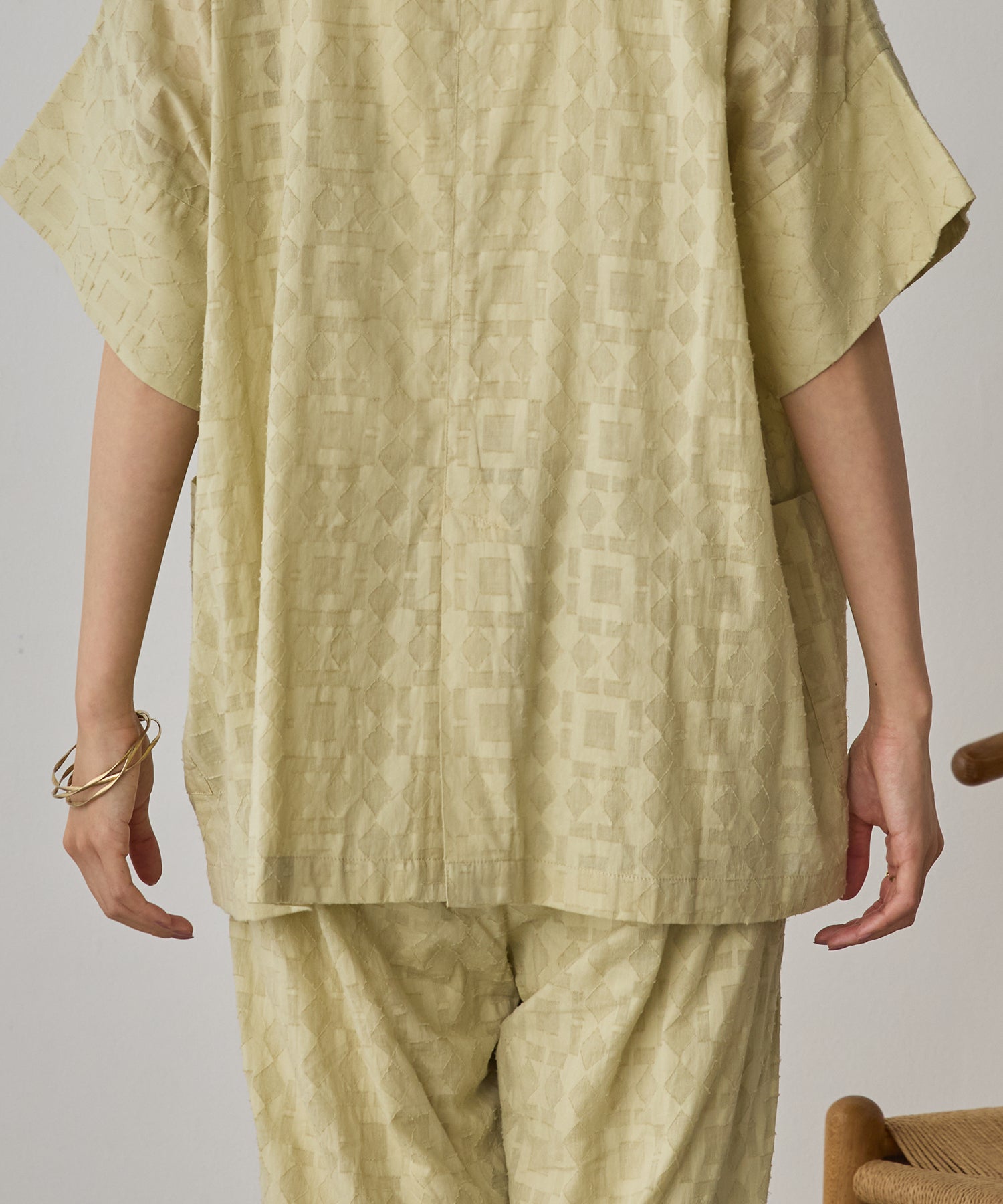 CUT-JACQUARD TAILORED JACKET