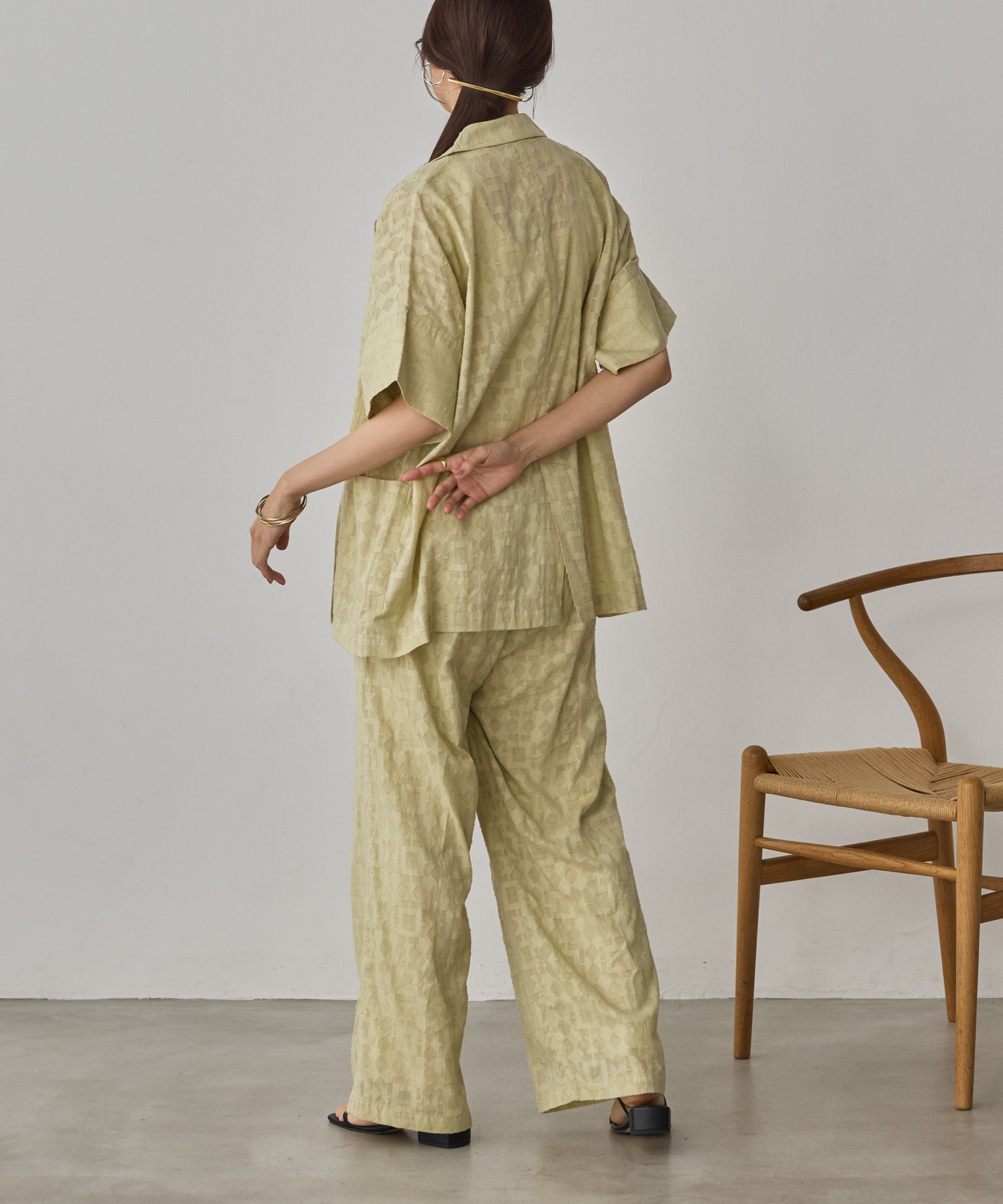 CUT-JACQUARD TAILORED JACKET