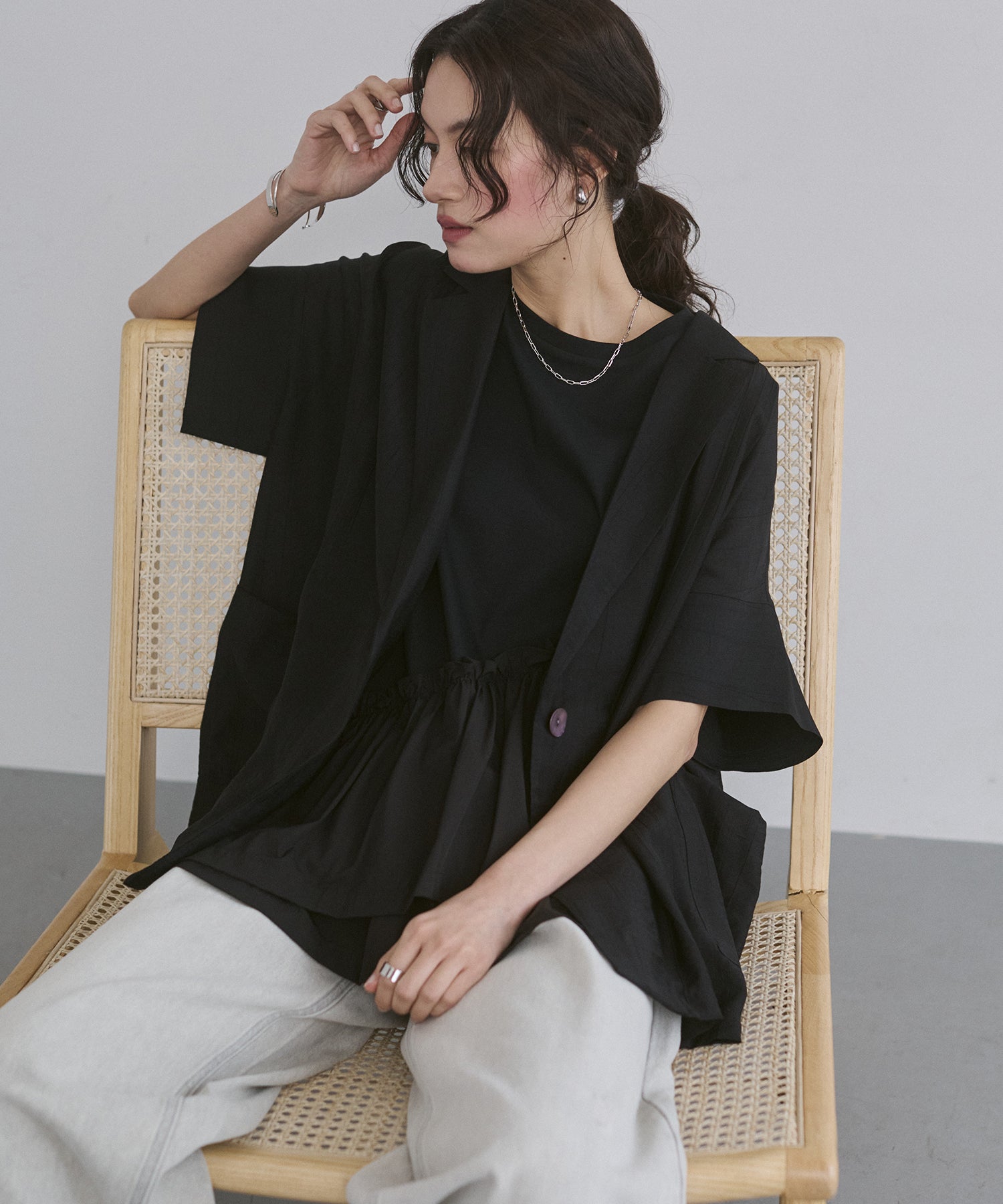 《PRE-ORDER》WASH-SATIN SHIRT JACKET