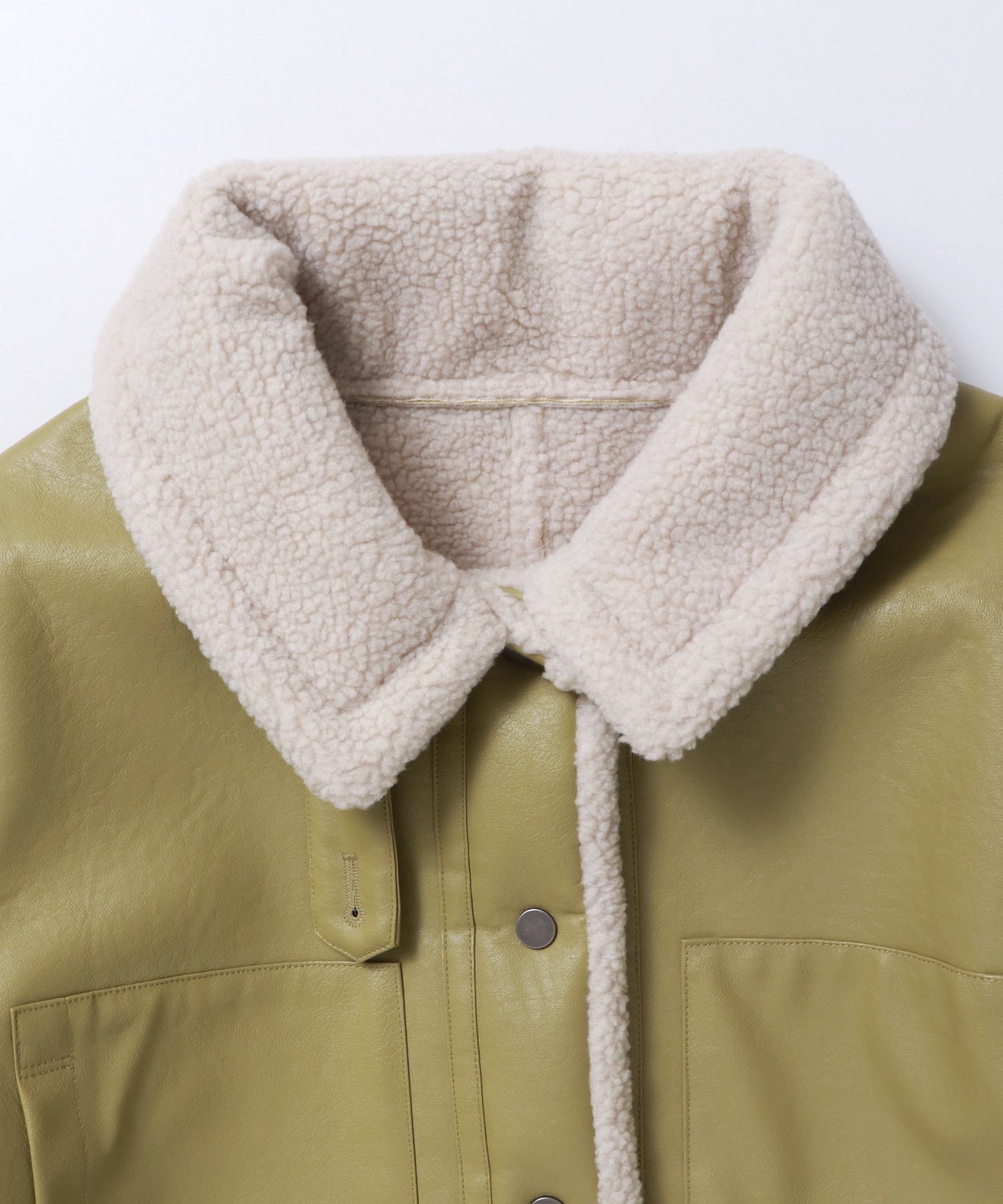 フェイクレザー×ボア ブルゾン