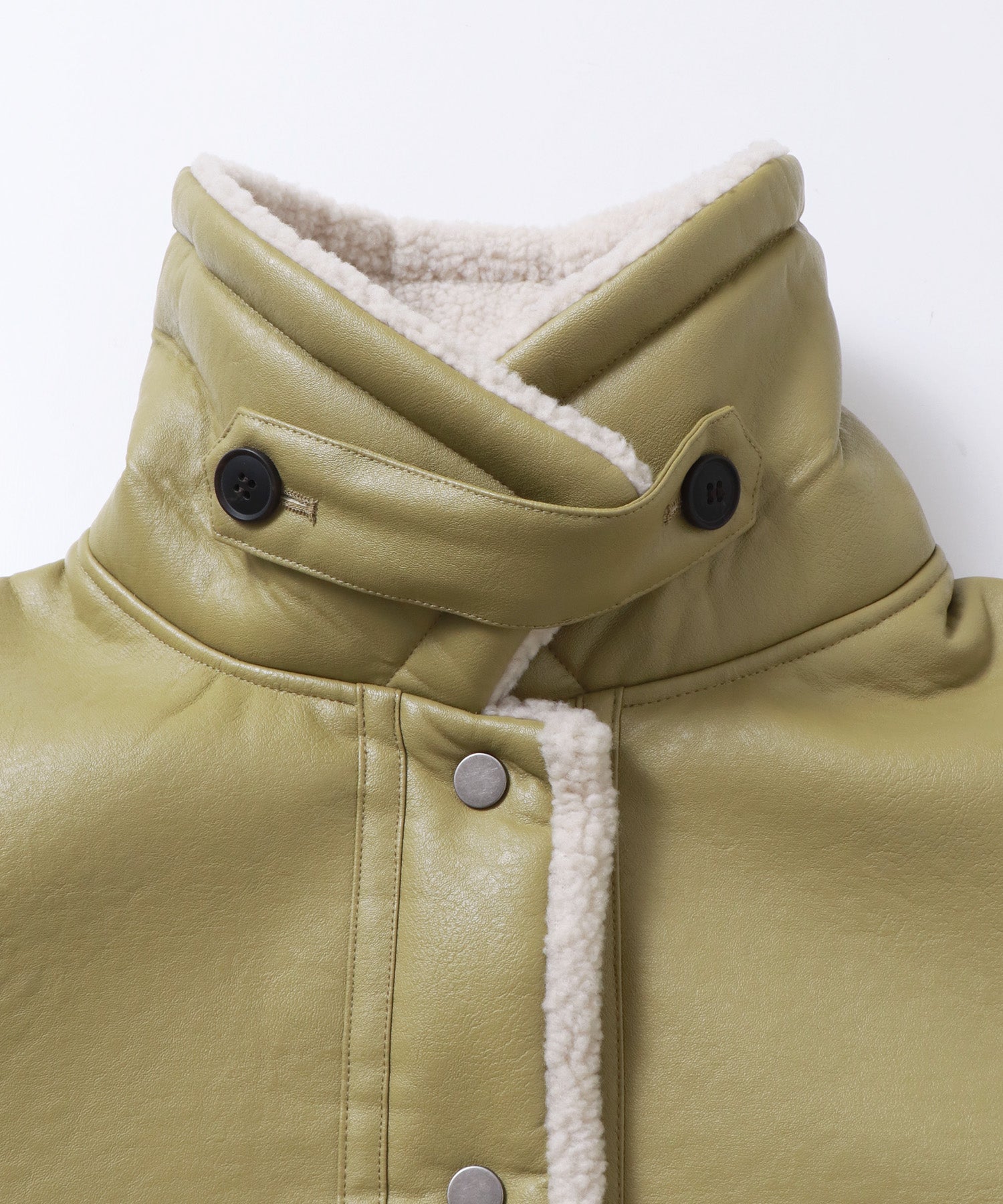 フェイクレザー×ボア ブルゾン