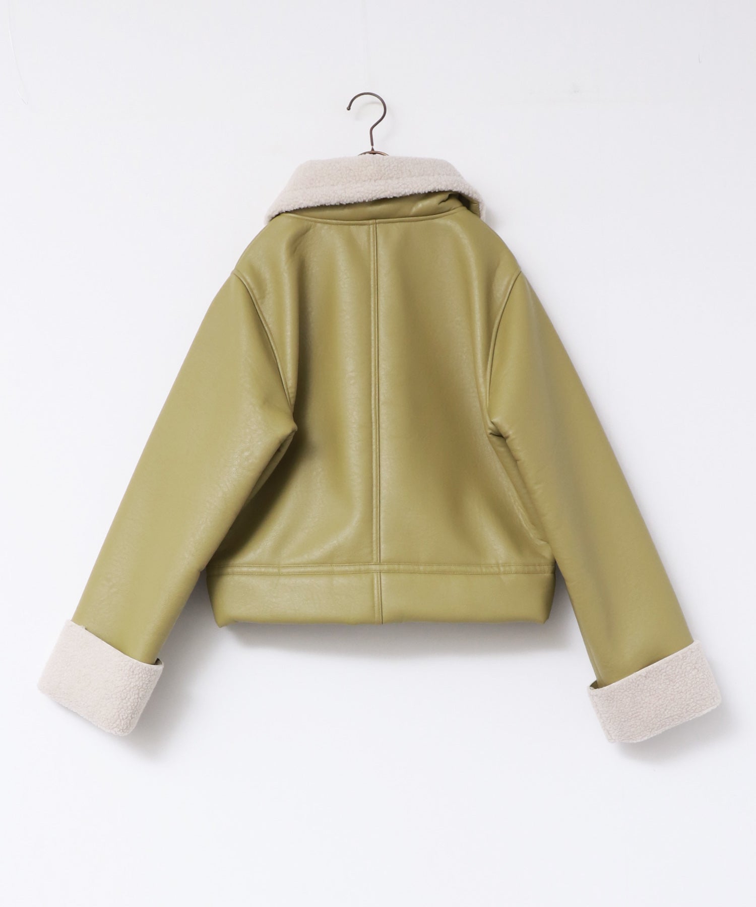 フェイクレザー×ボア ブルゾン