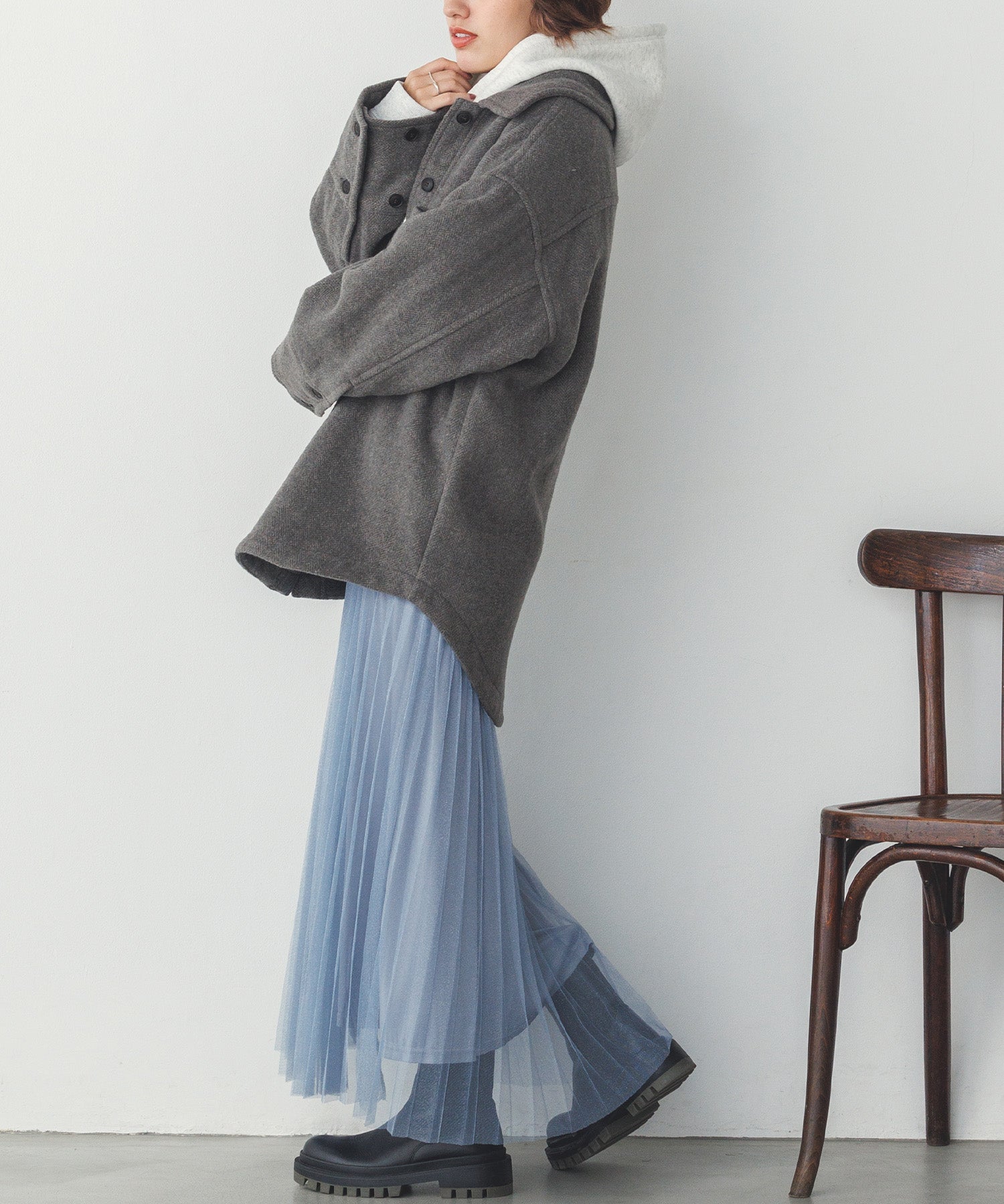 オーバーシャツブルゾン